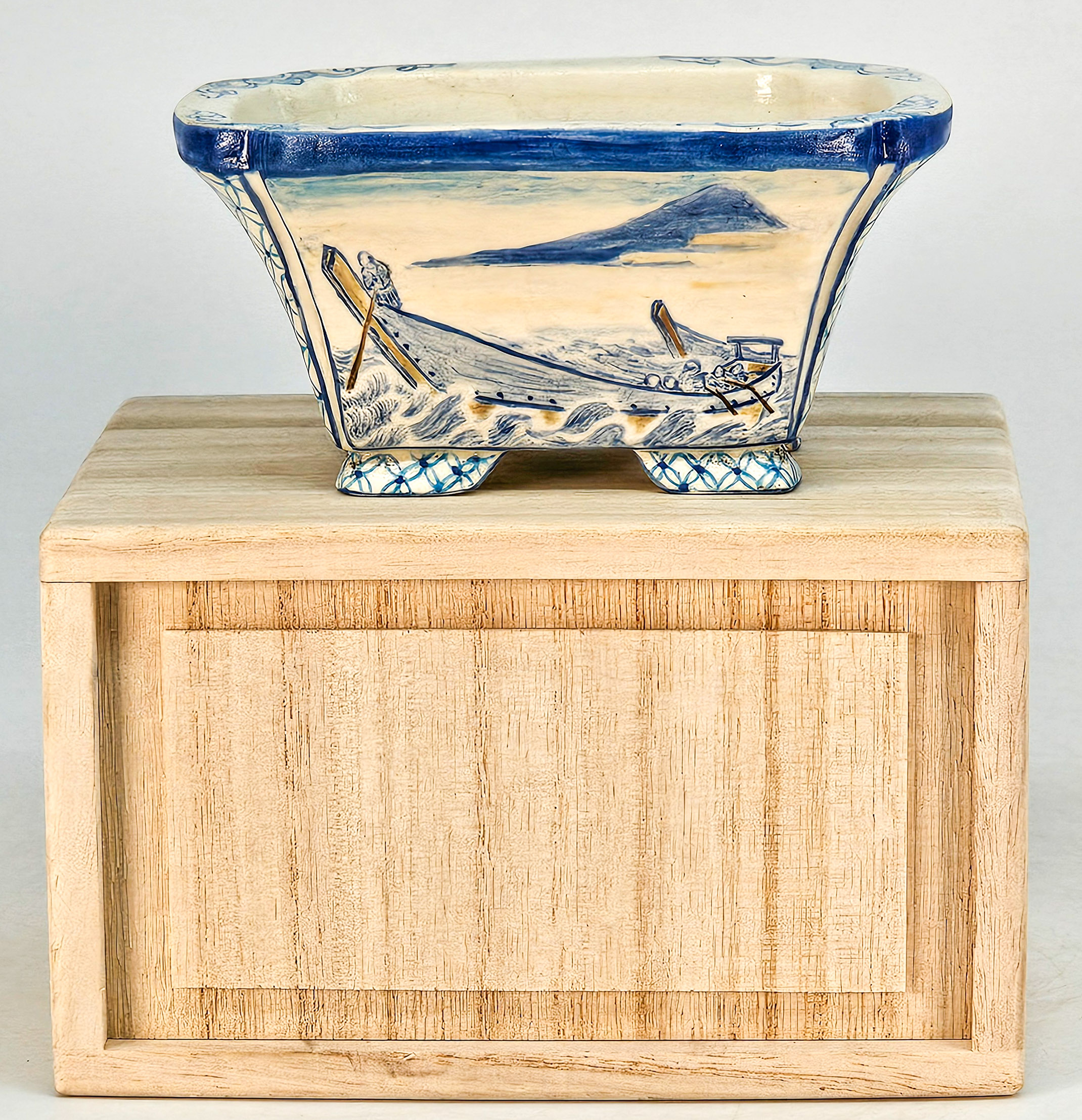 Bonsaischale Japan Syunsetu handbemalt 10x7,5x5cm