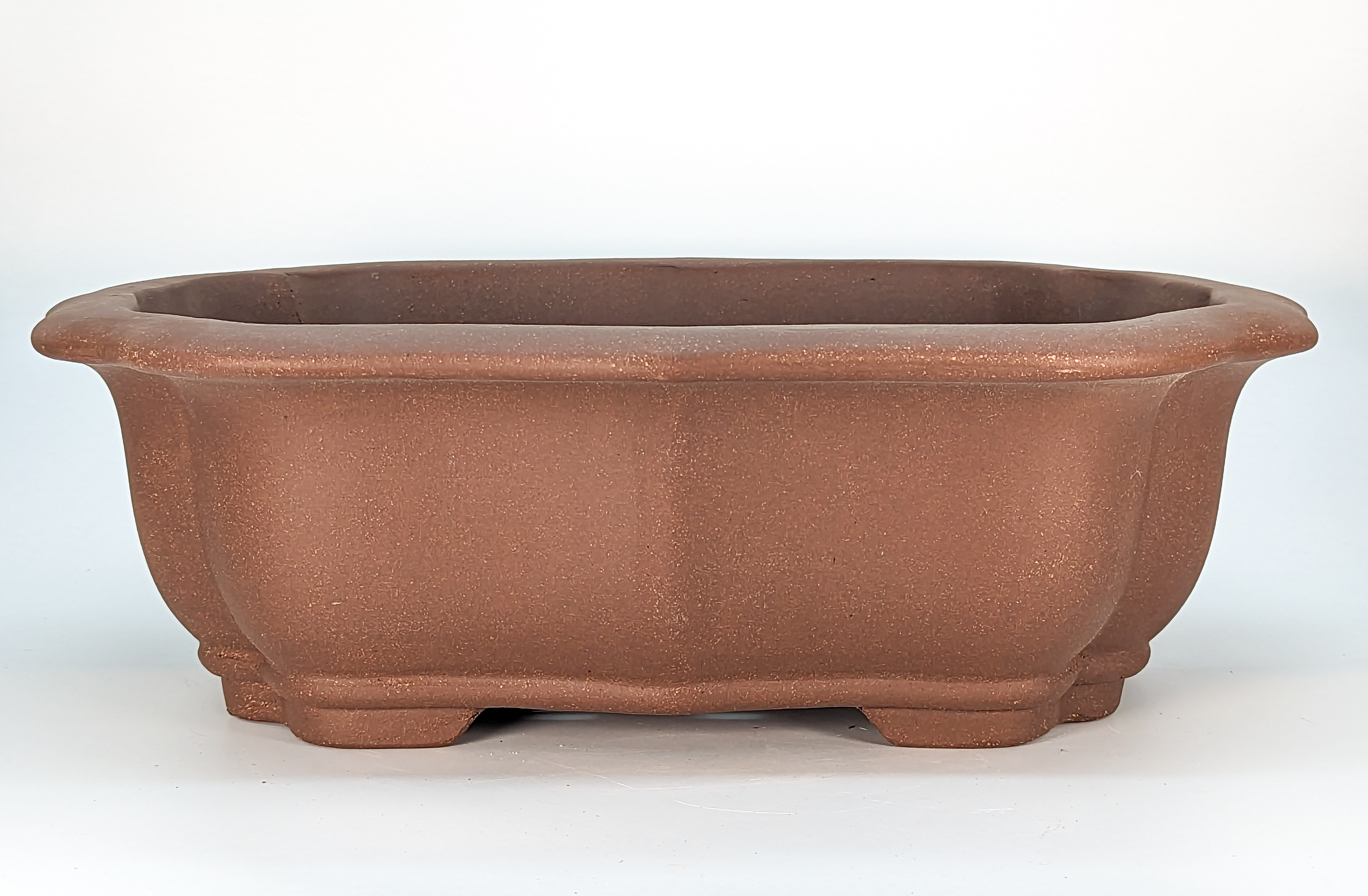 Bonsaischale - Ovale/Blütenform Schale unglasiert 40x31x12 cm 