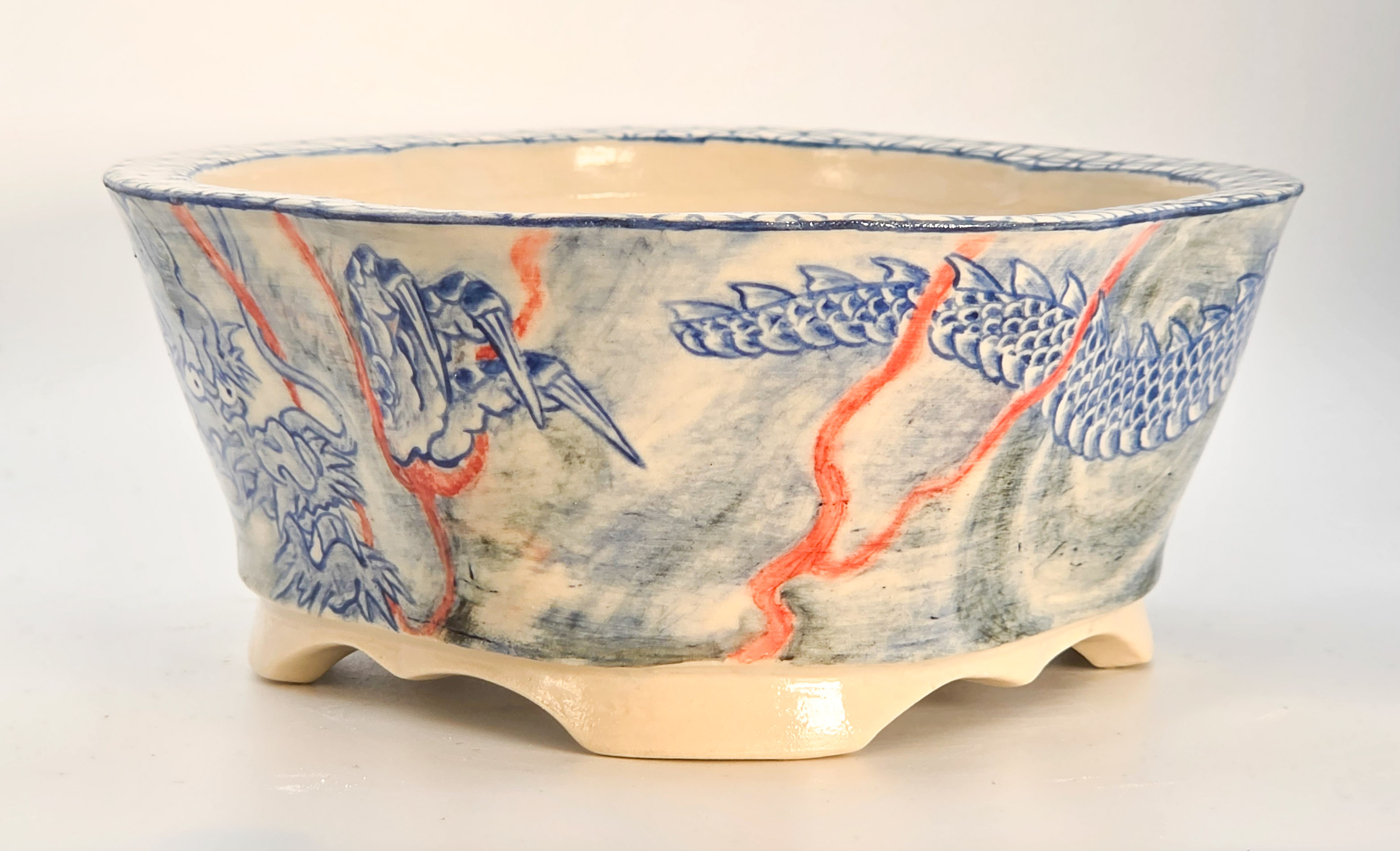 Bonsaischale Syunsetu Japan handbemalt 17x14,5x6cm