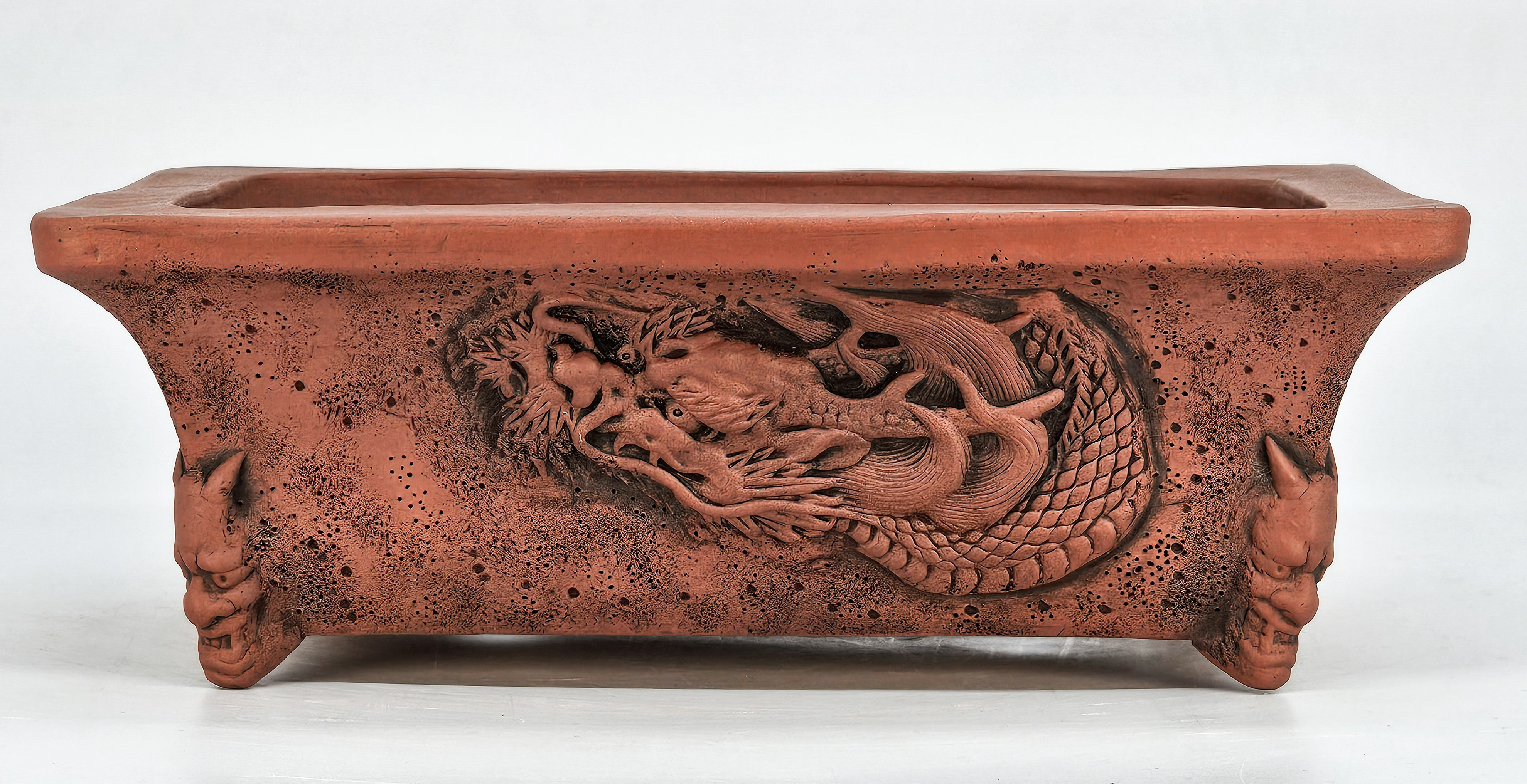 Bonsaischale Kakuzan Tokoname Drachenschale 23,5x18,5x8cm