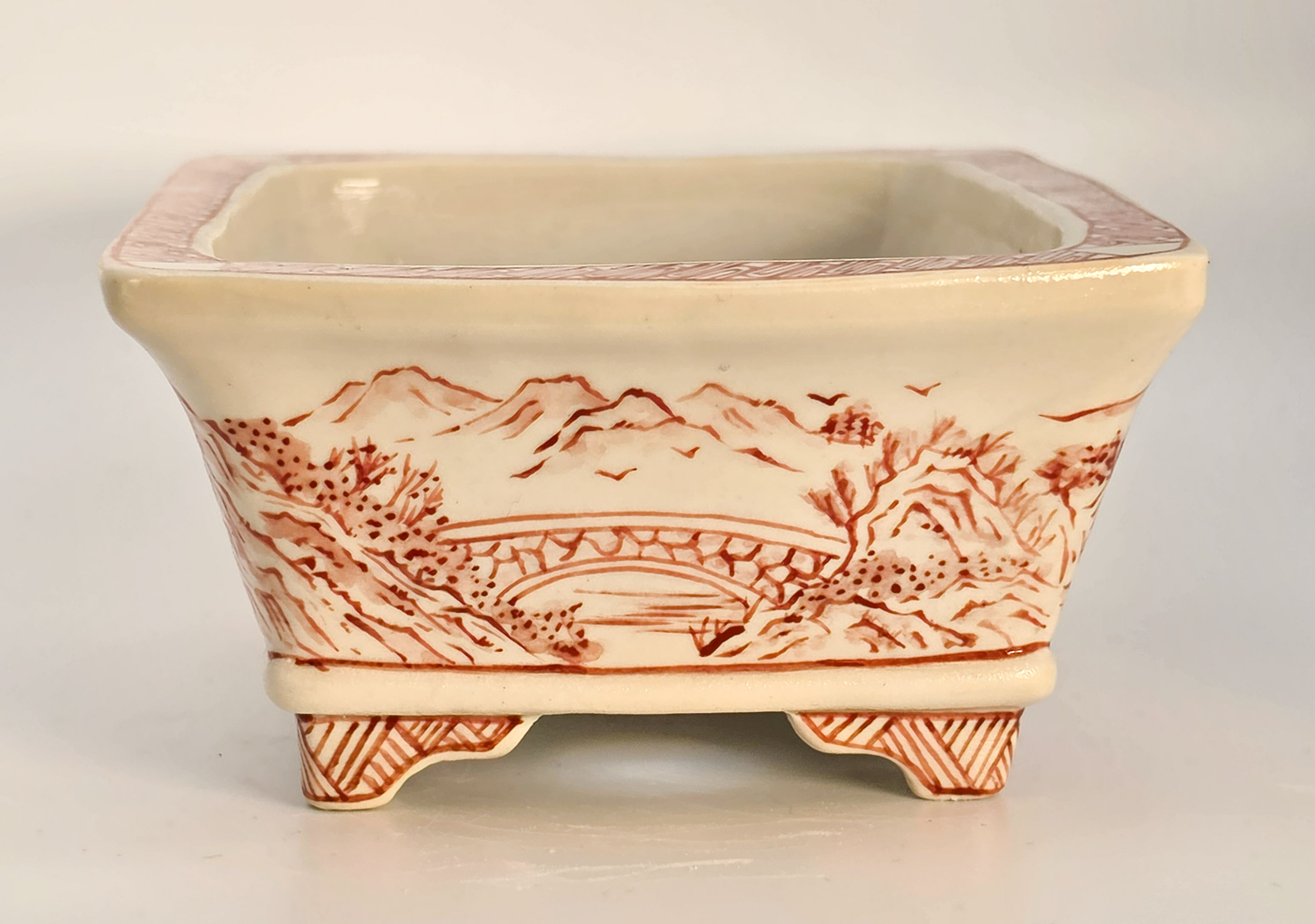 Bonsaischale Kouzan Takayama Japan handbemalt 14,5x11x5,7cm