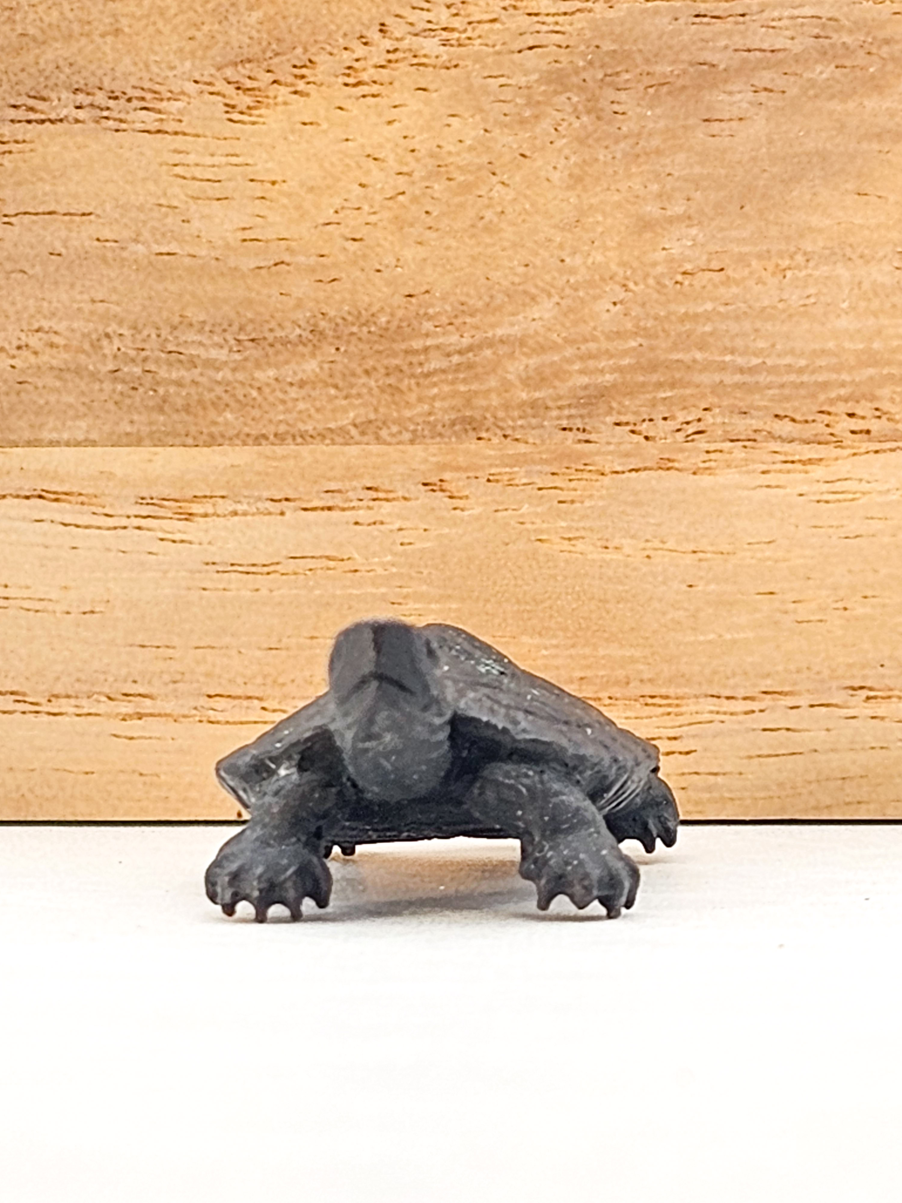 Japanisches Bronze-Tenpai – Schildkröte mit Holzbox 3,5x2x1,5cm