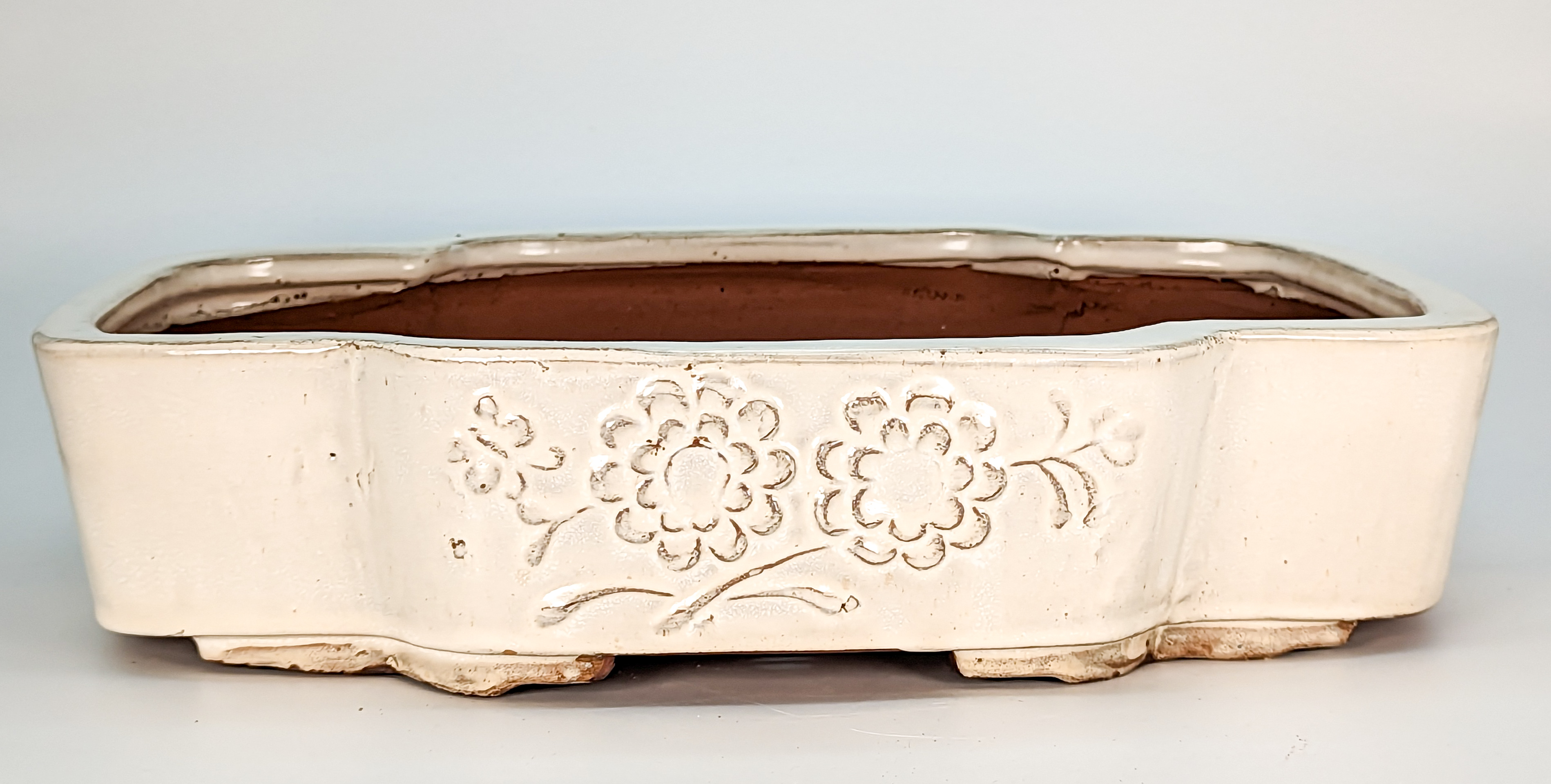Bonsaischale - Ovale Schale 35x29.5x7.5 cm creme
