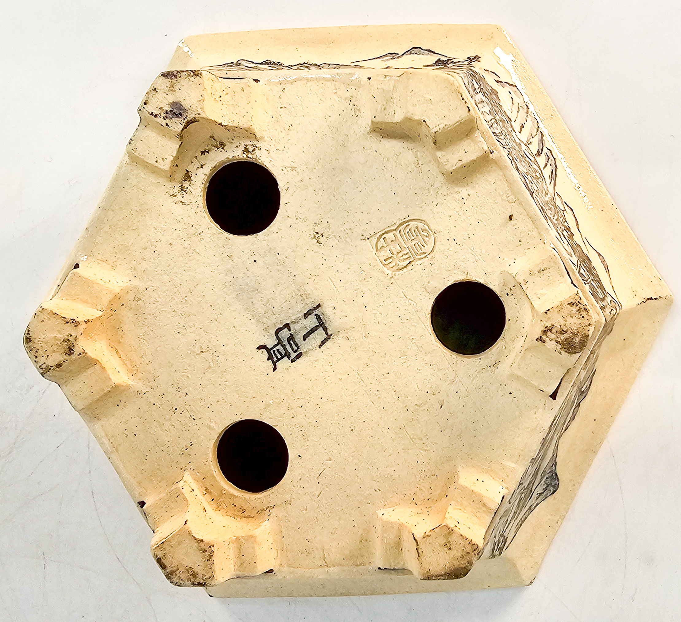 Bonsaischale Japan Kouzan Takayama handbemalt 15x13x6cm