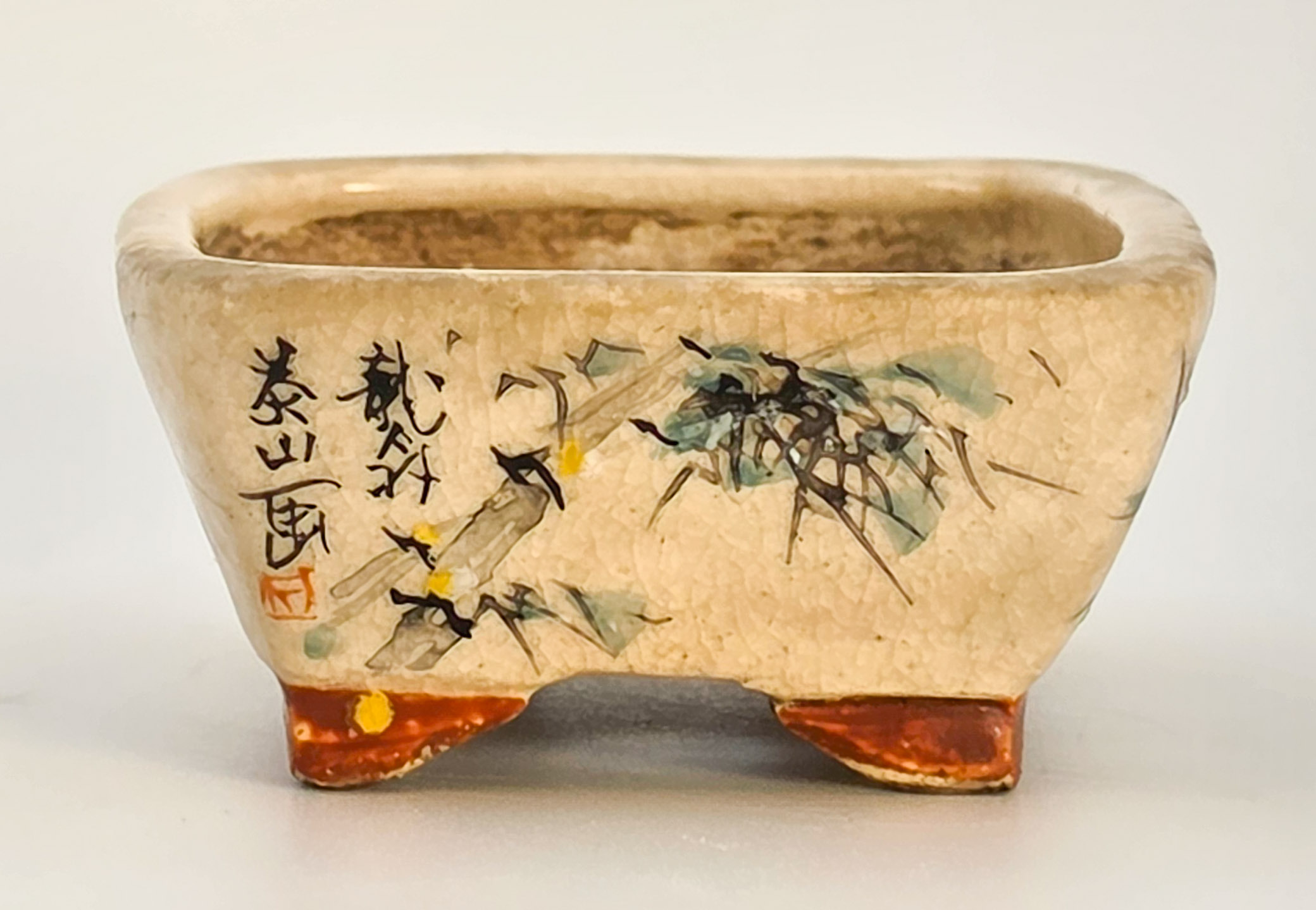 Bonsaischale Cyazan Japan handbemalt 6,5x5,5x2,5cm