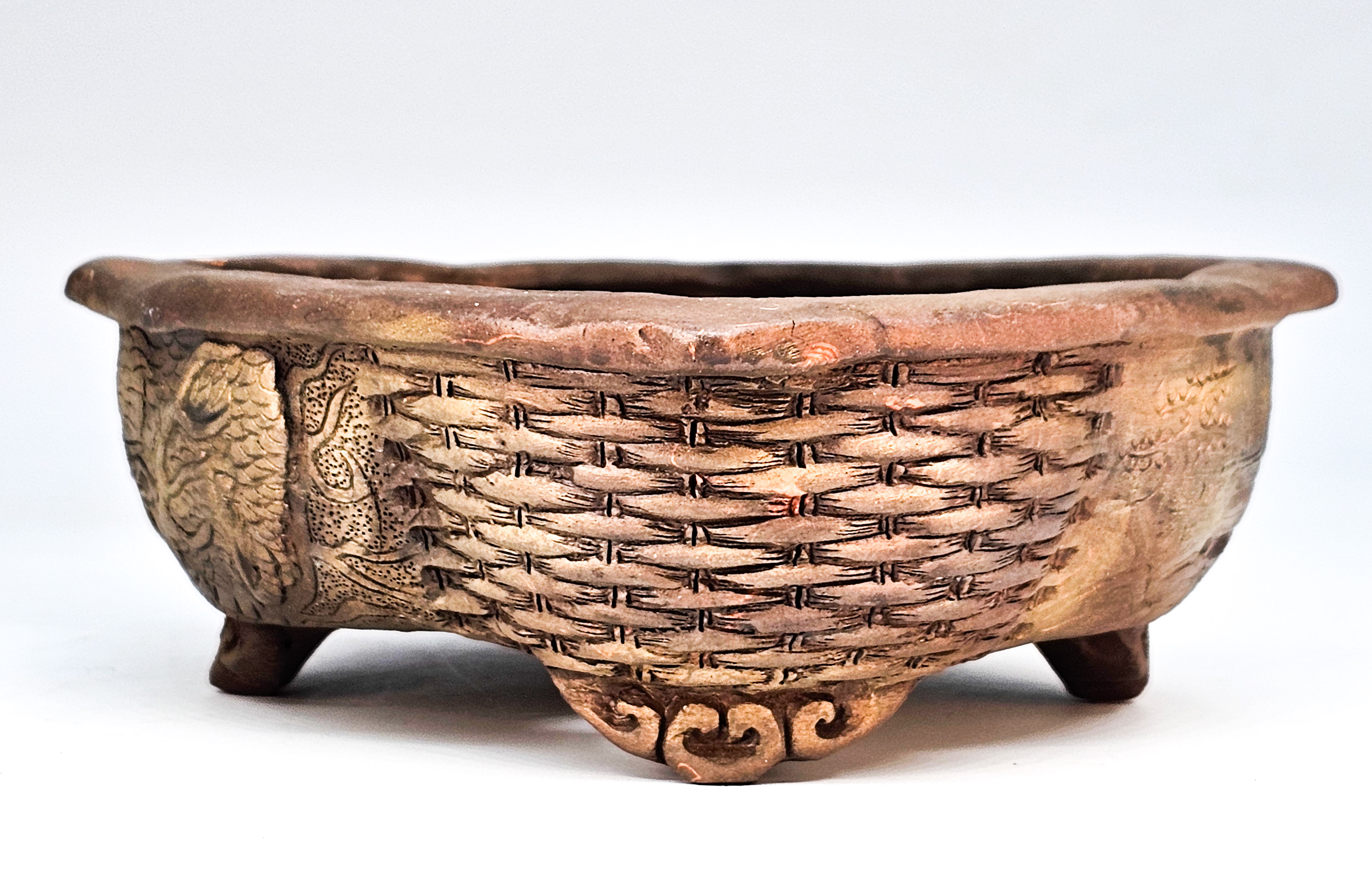 Bonsaischale Tani Ranzan Drachenschale Japan 19,5x16,5x5,5cm 