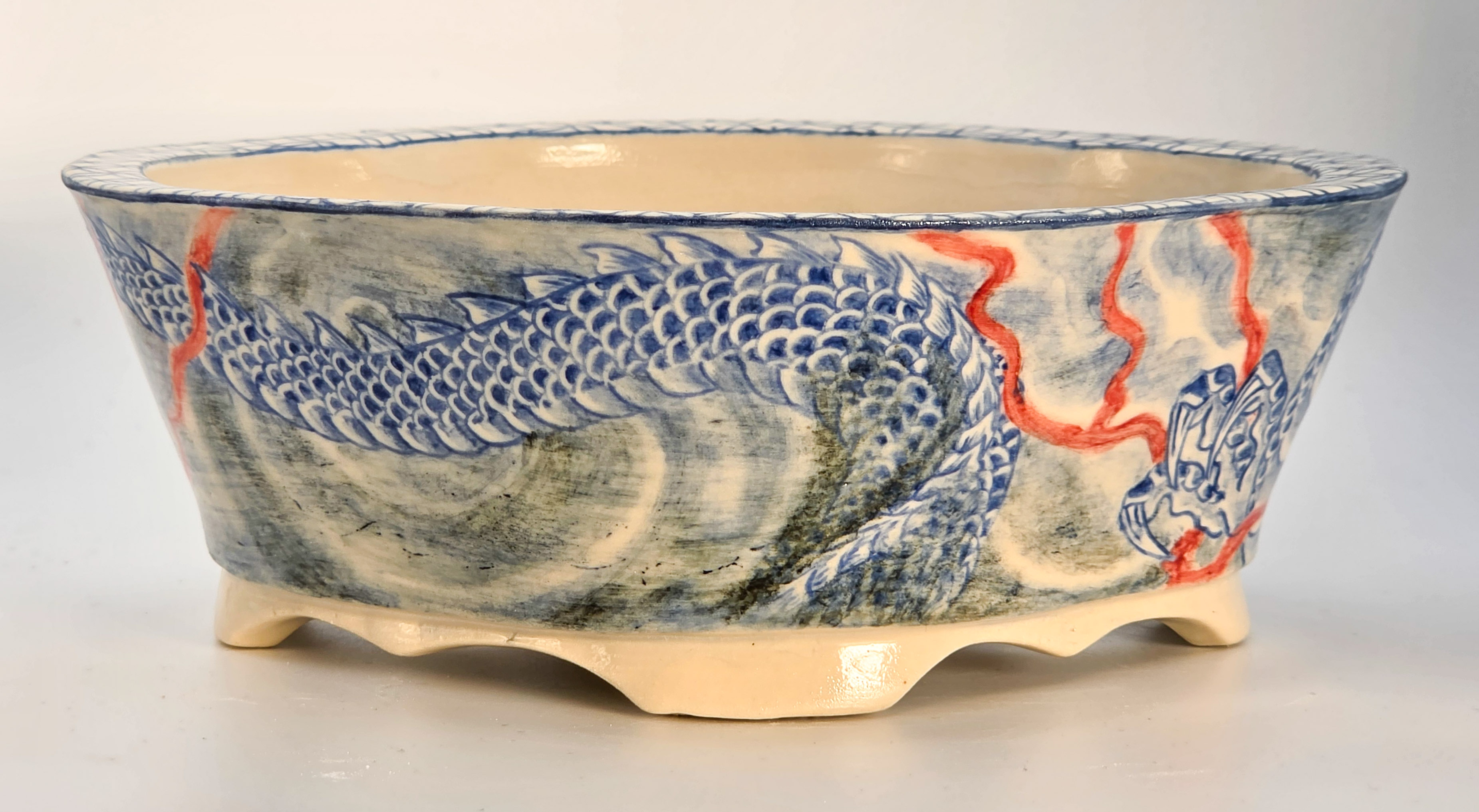 Bonsaischale Syunsetu Japan handbemalt 17x14,5x6cm