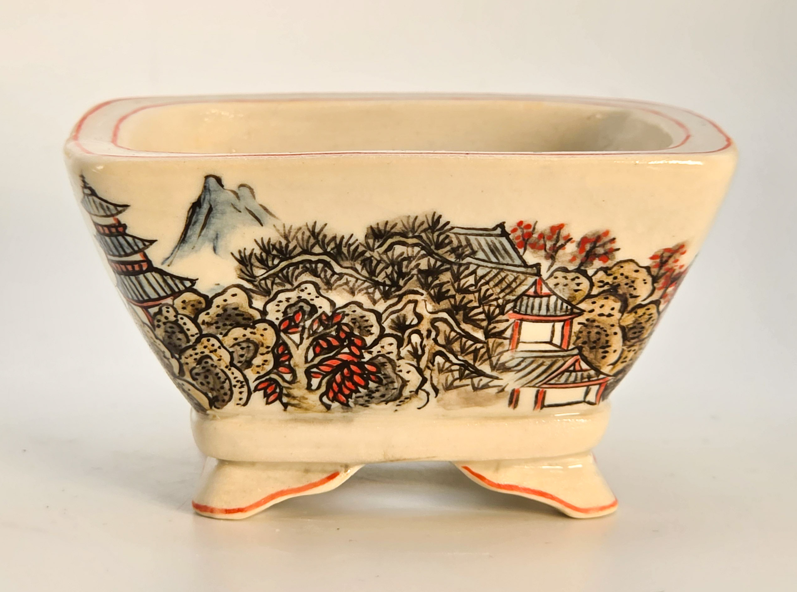 Bonsaischale Kouzan Takayama Japan handbemalt 8,3x4,7cm