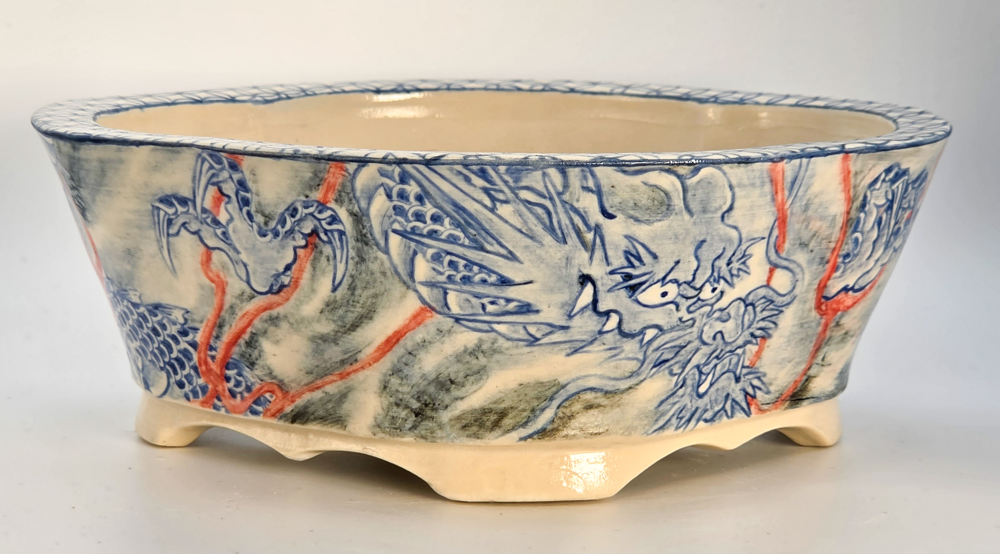 Bonsaischale Syunsetu Japan handbemalt 17x14,5x6cm