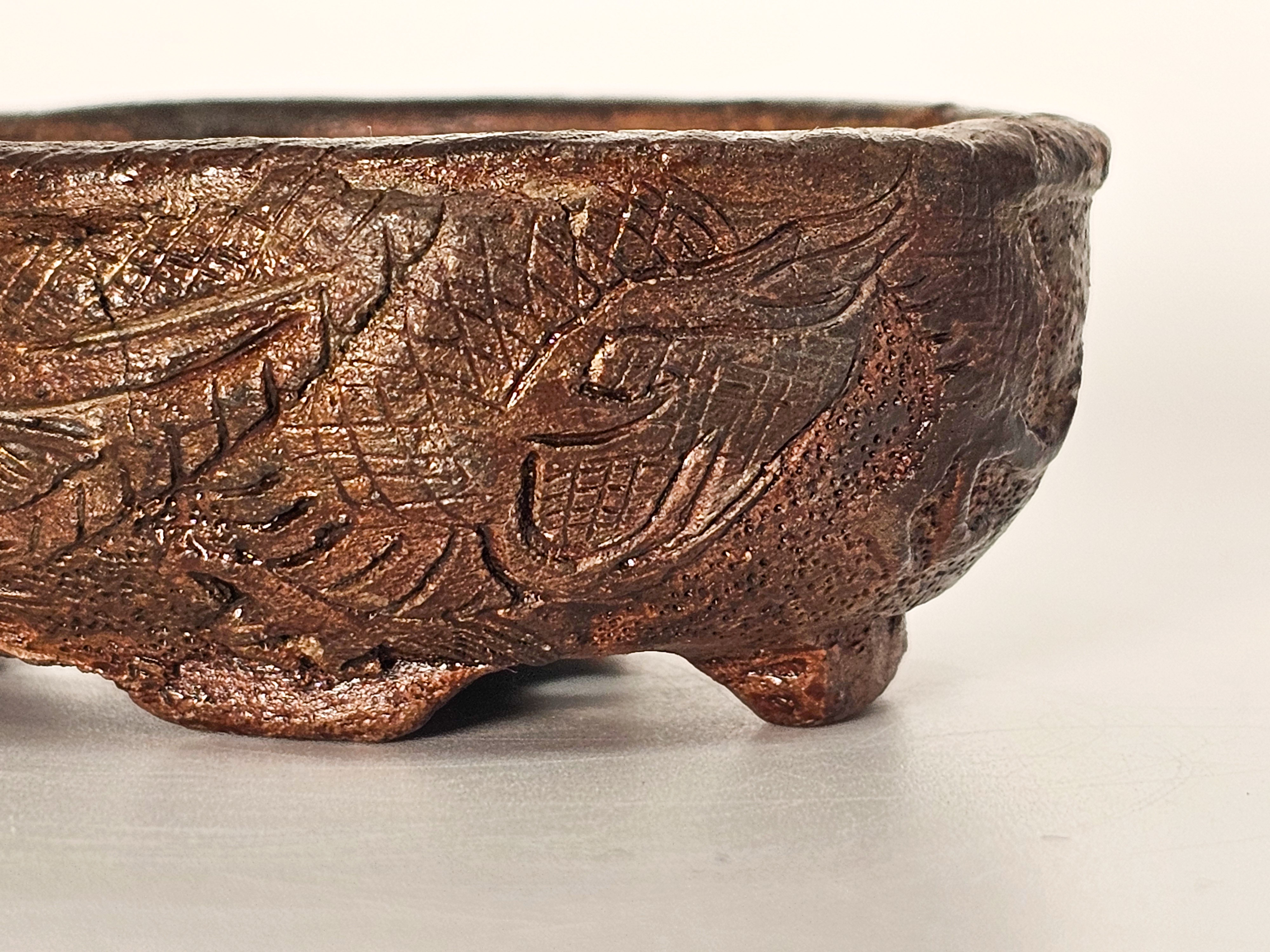 Bonsaischale Tani Ranzan Drachenschale Japan 7x5,4x2,8cm