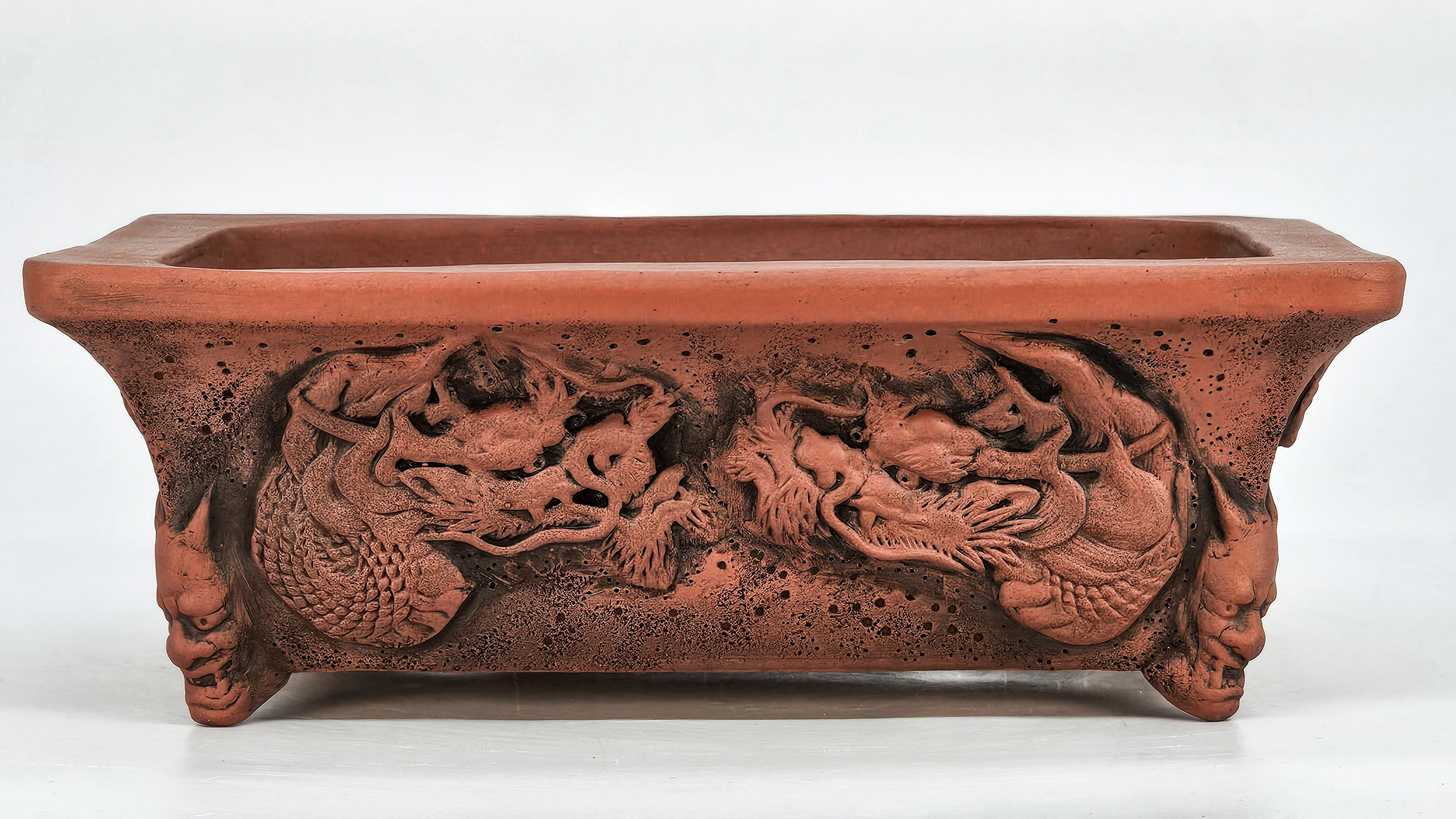 Bonsaischale Kakuzan Tokoname Drachenschale 23,5x18,5x8cm
