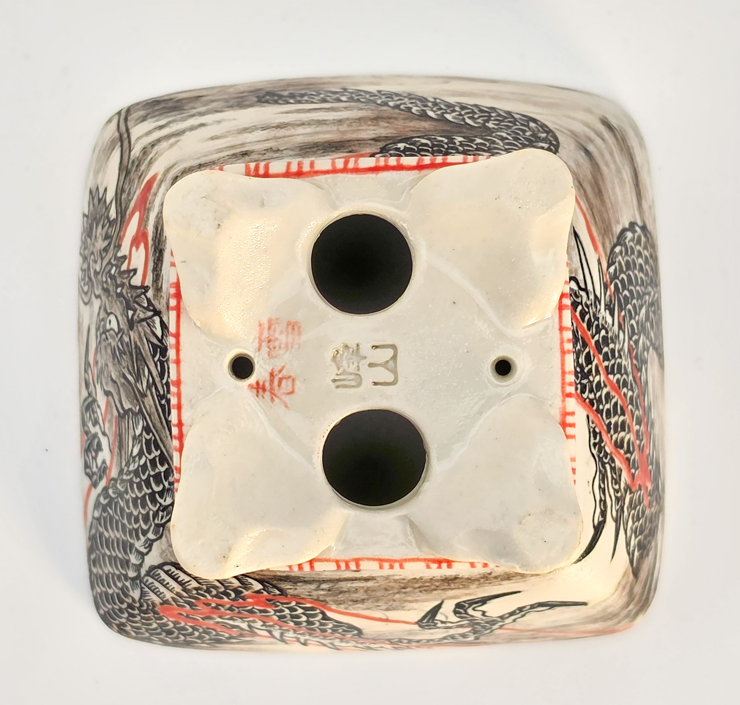 Bonsaischale Syunsetu Japan handbemalt 8,4x8,2x4,5cm