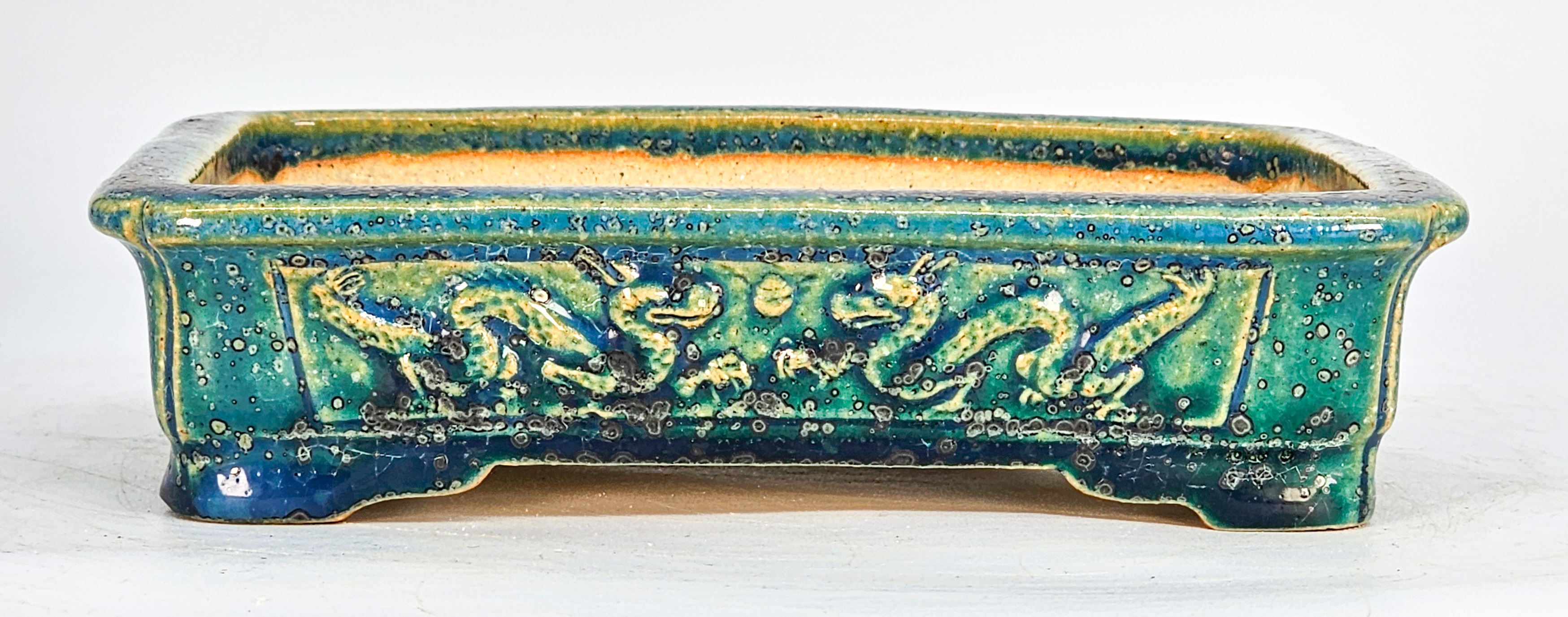 Bonsaischale Koyo Drachenschale handsigniert Tokoname 18x15x4,5cm