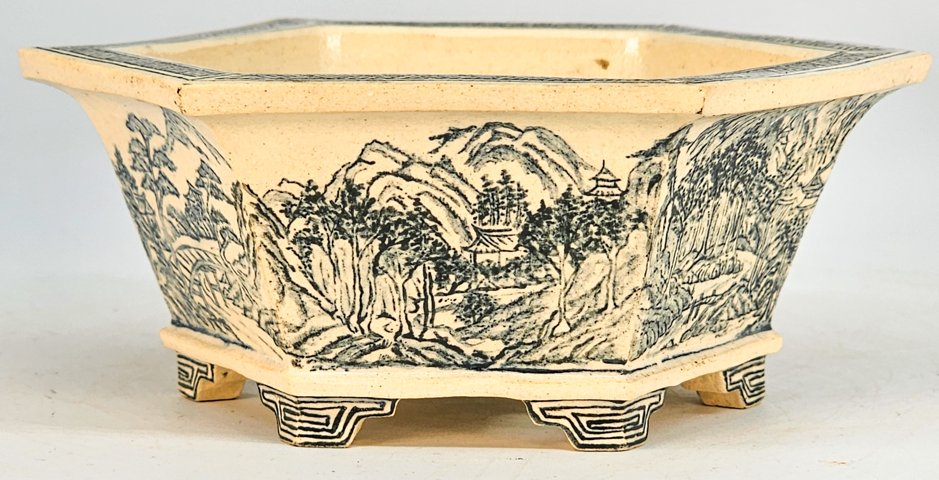 Bonsaischale Japan Kouzan Takayama handbemalt 15x13x6cm