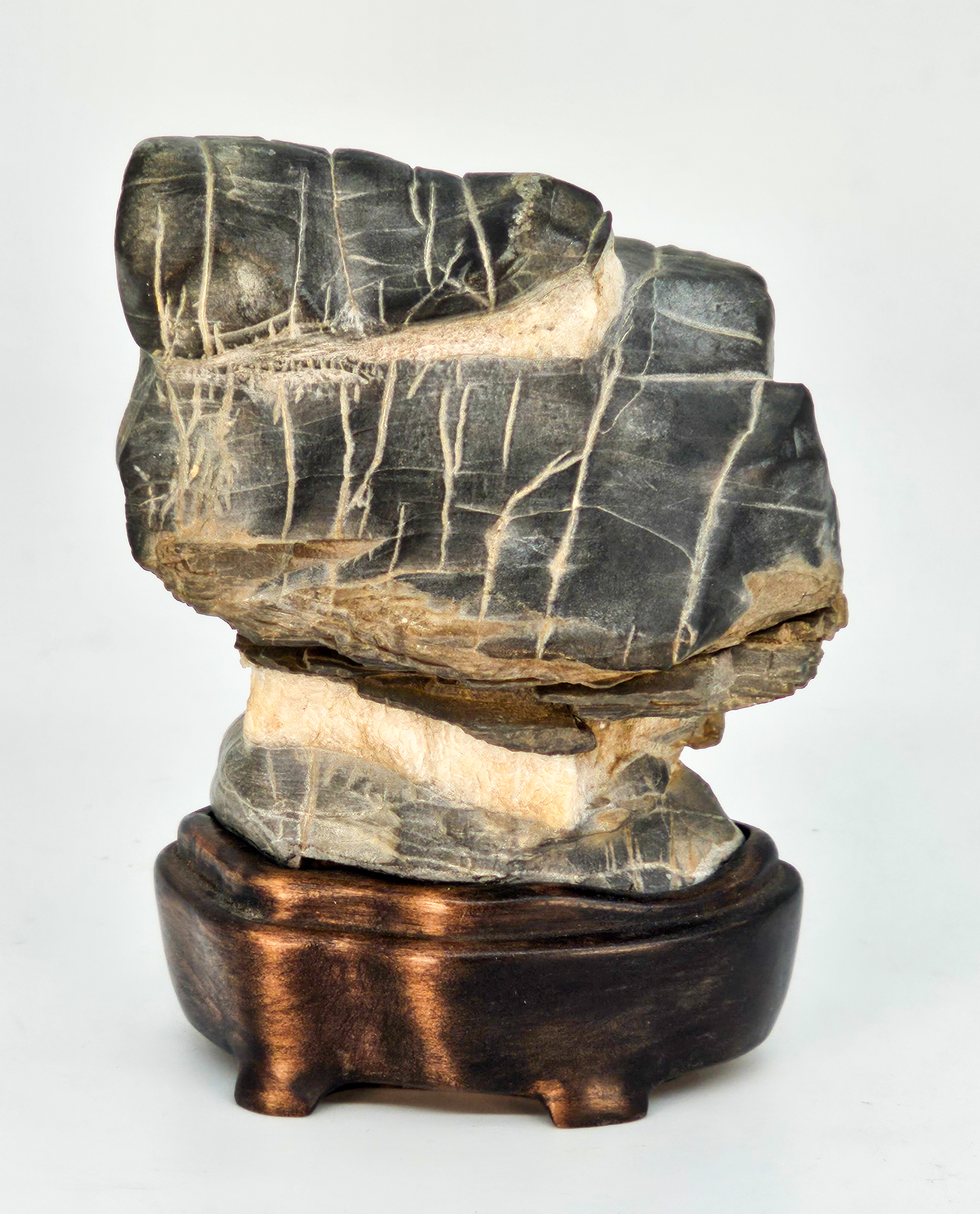 Suiseki aus den Apuanischen Alpen inkl. Daiza 8,5x7x11,5cm