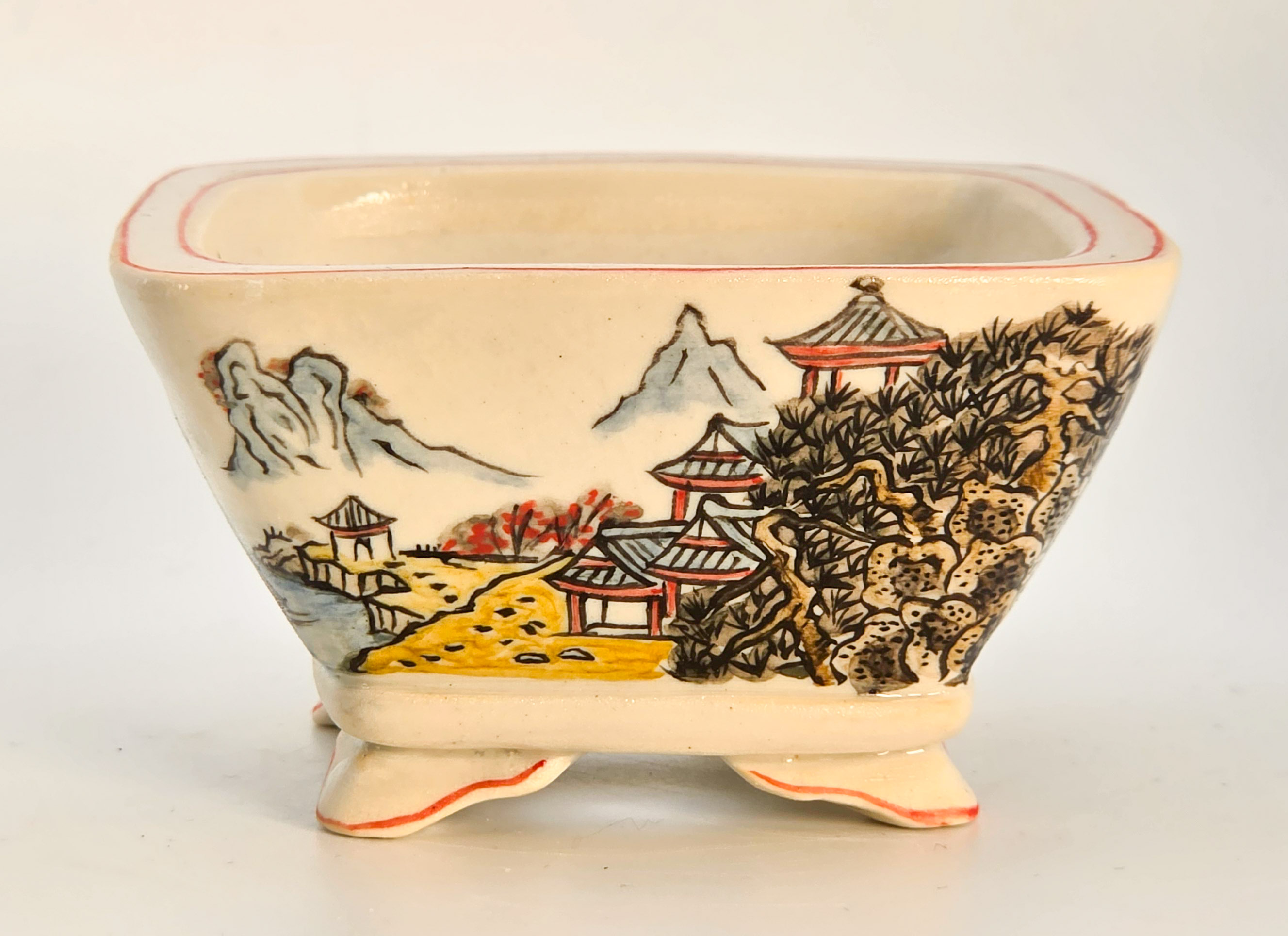 Bonsaischale Kouzan Takayama Japan handbemalt 8,3x4,7cm