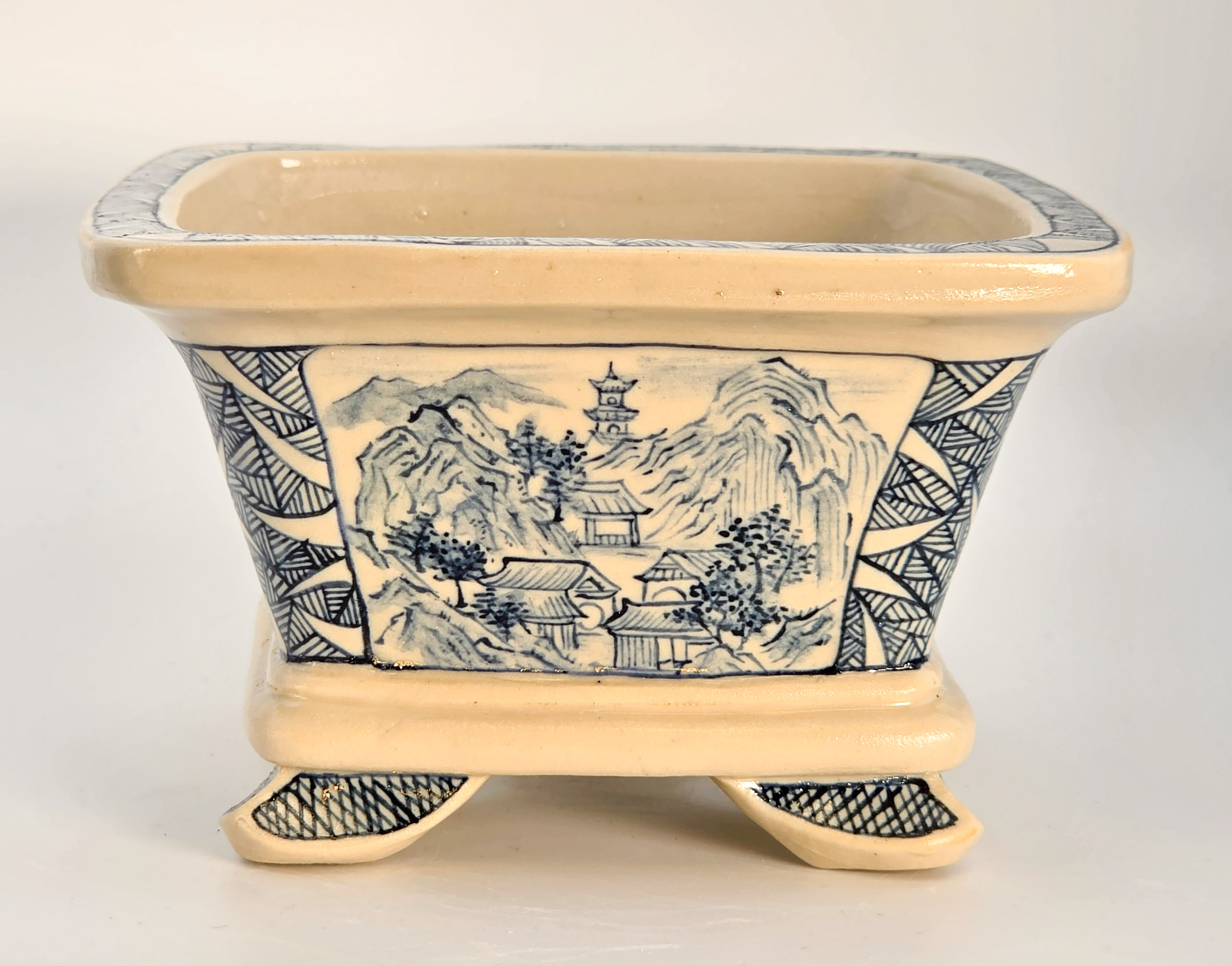 Bonsaischale Kouzan Takayama Japan handbemalt 12,5x7,5cm