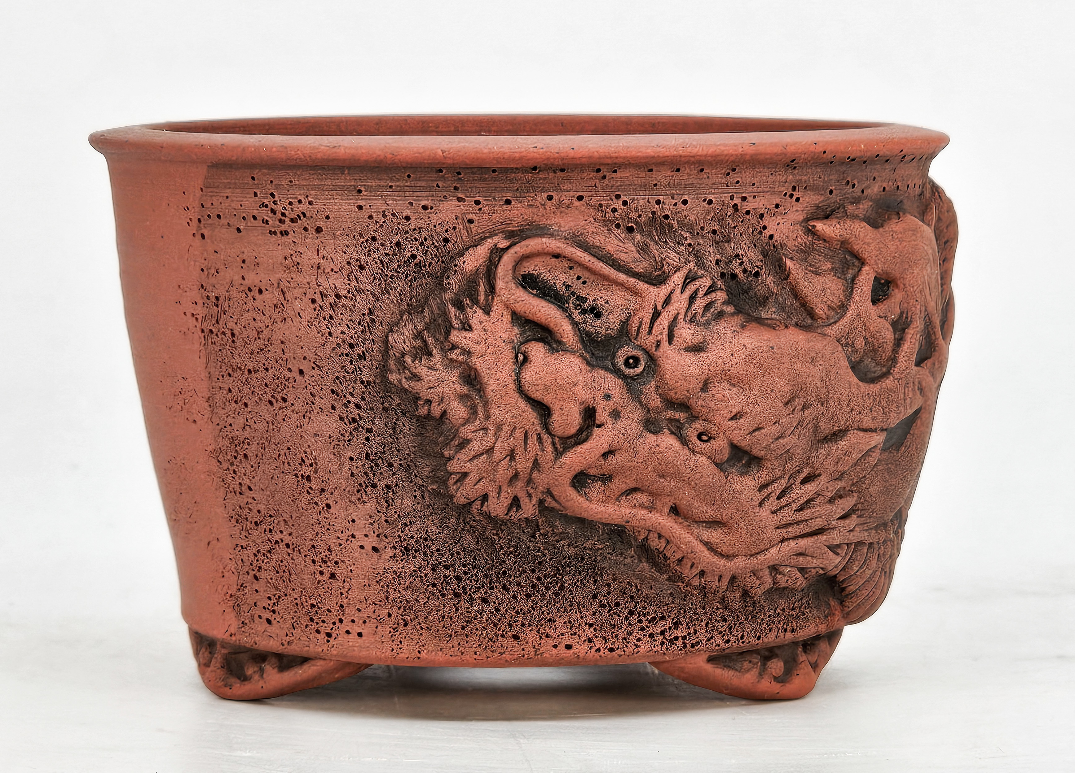 Bonsaischale Kakuzan Tokoname Drachenschale 11,5x7,5cm