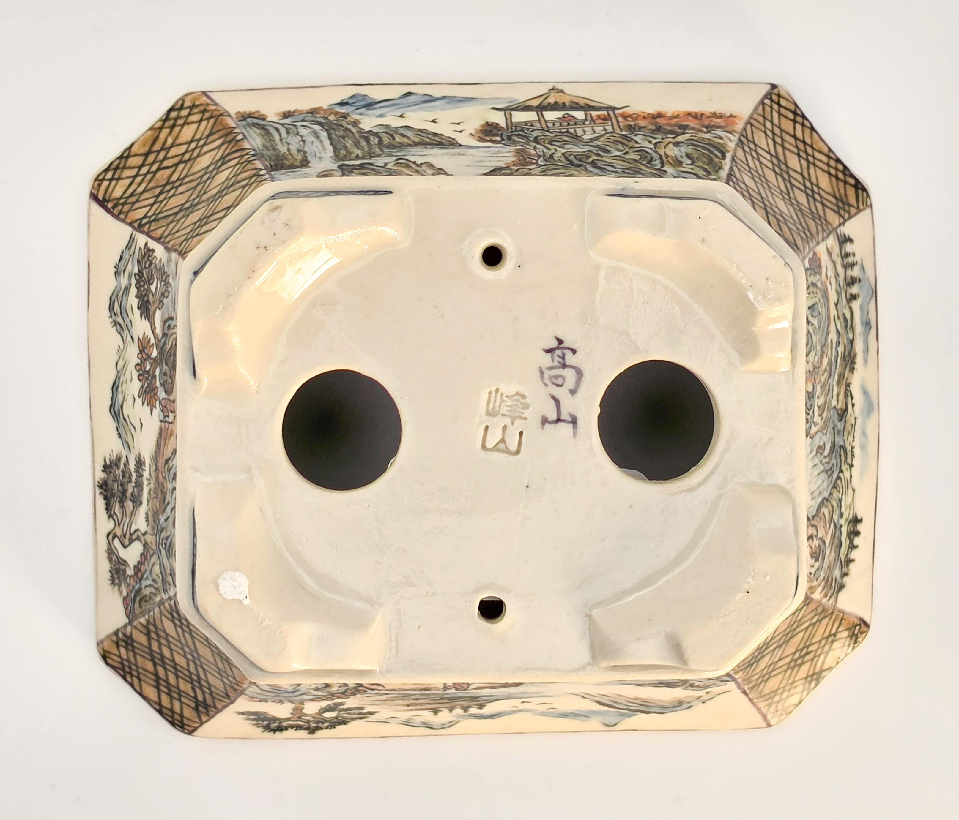 Bonsaischale Kouzan Takayama Japan handbemalt 11,5x9,5x4,5cm