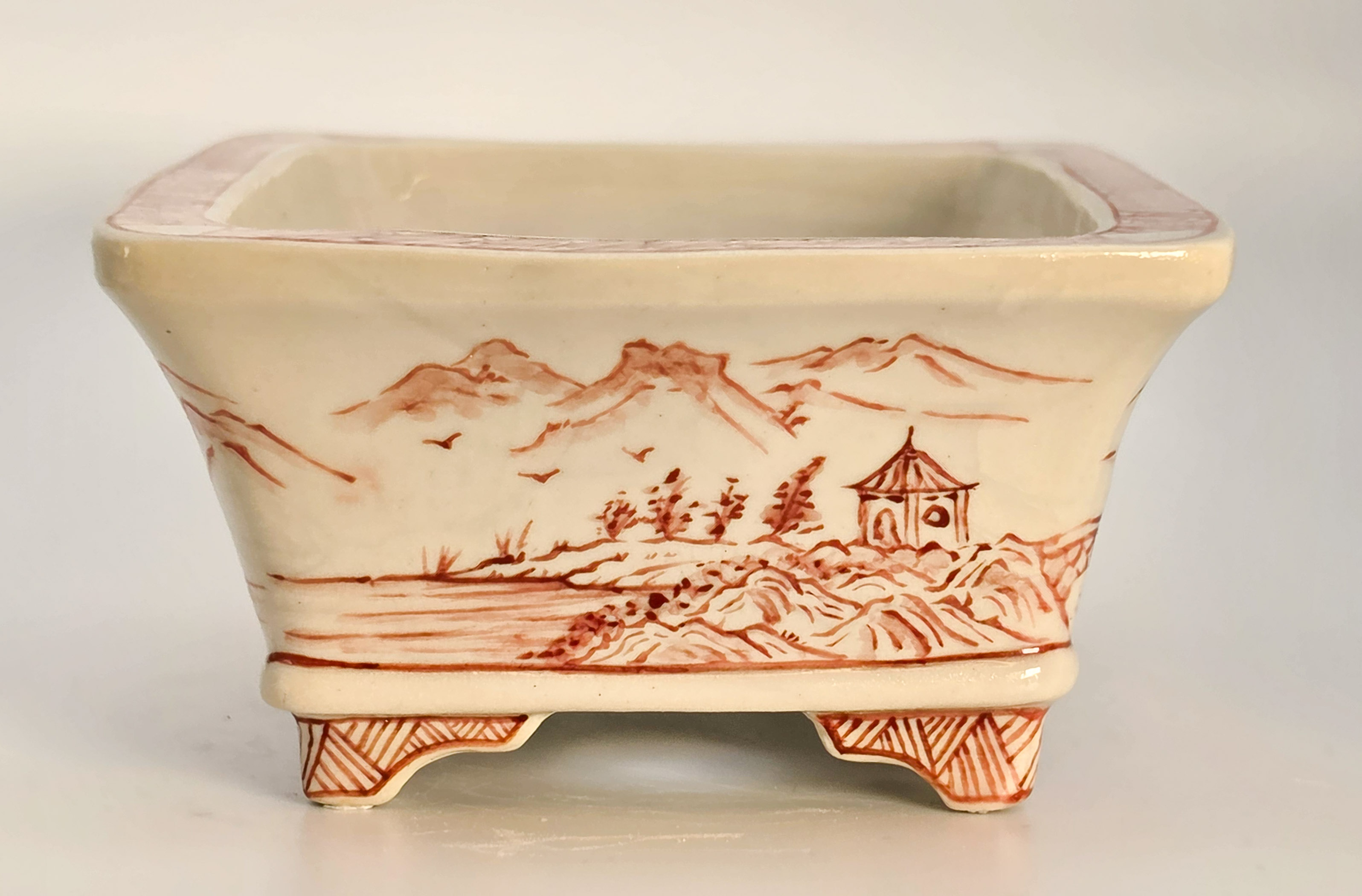 Bonsaischale Kouzan Takayama Japan handbemalt 14,5x11x5,7cm