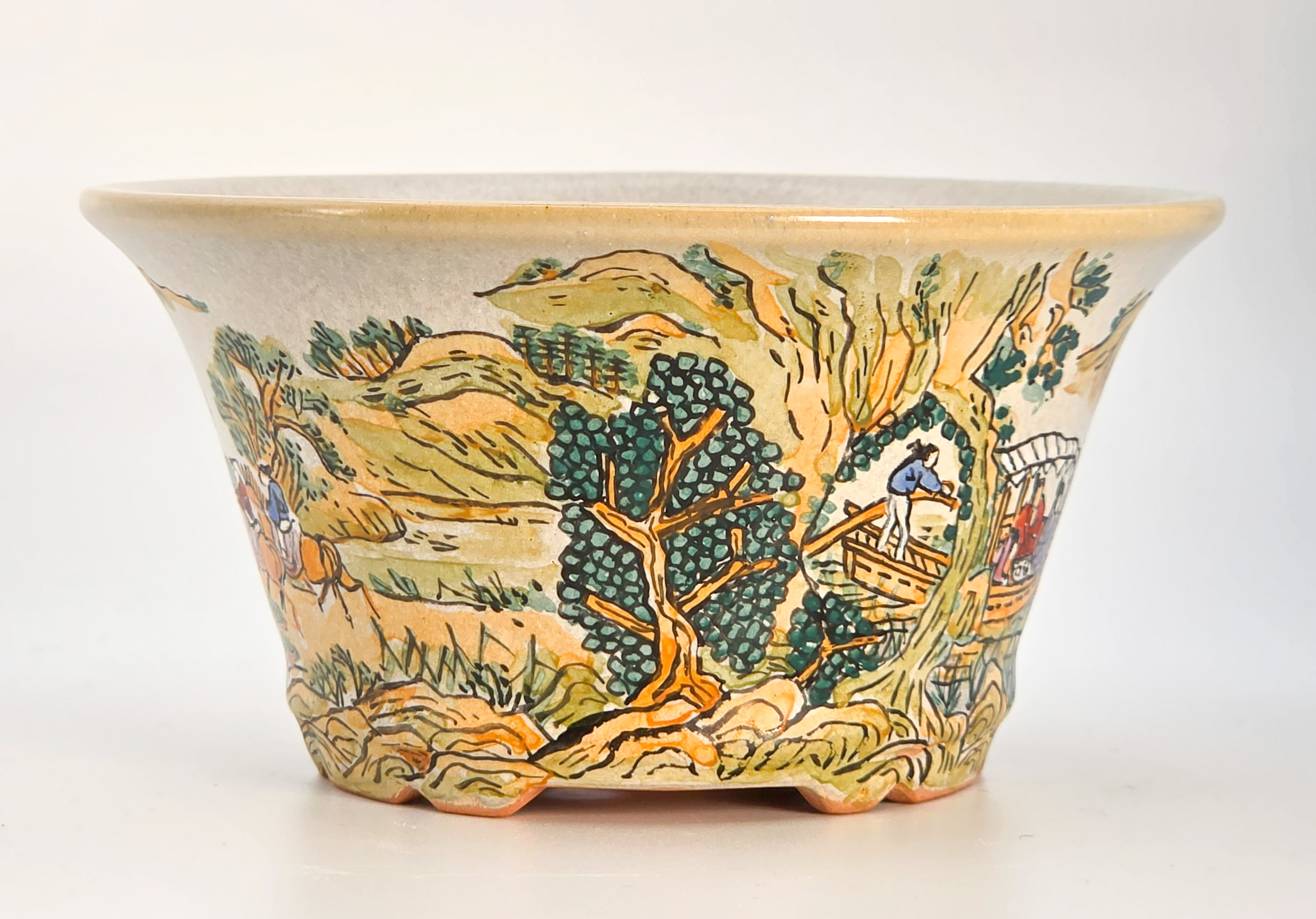 Bonsaischale Kyougoku Shihou Japan handbemalt 10,5x5,5cm