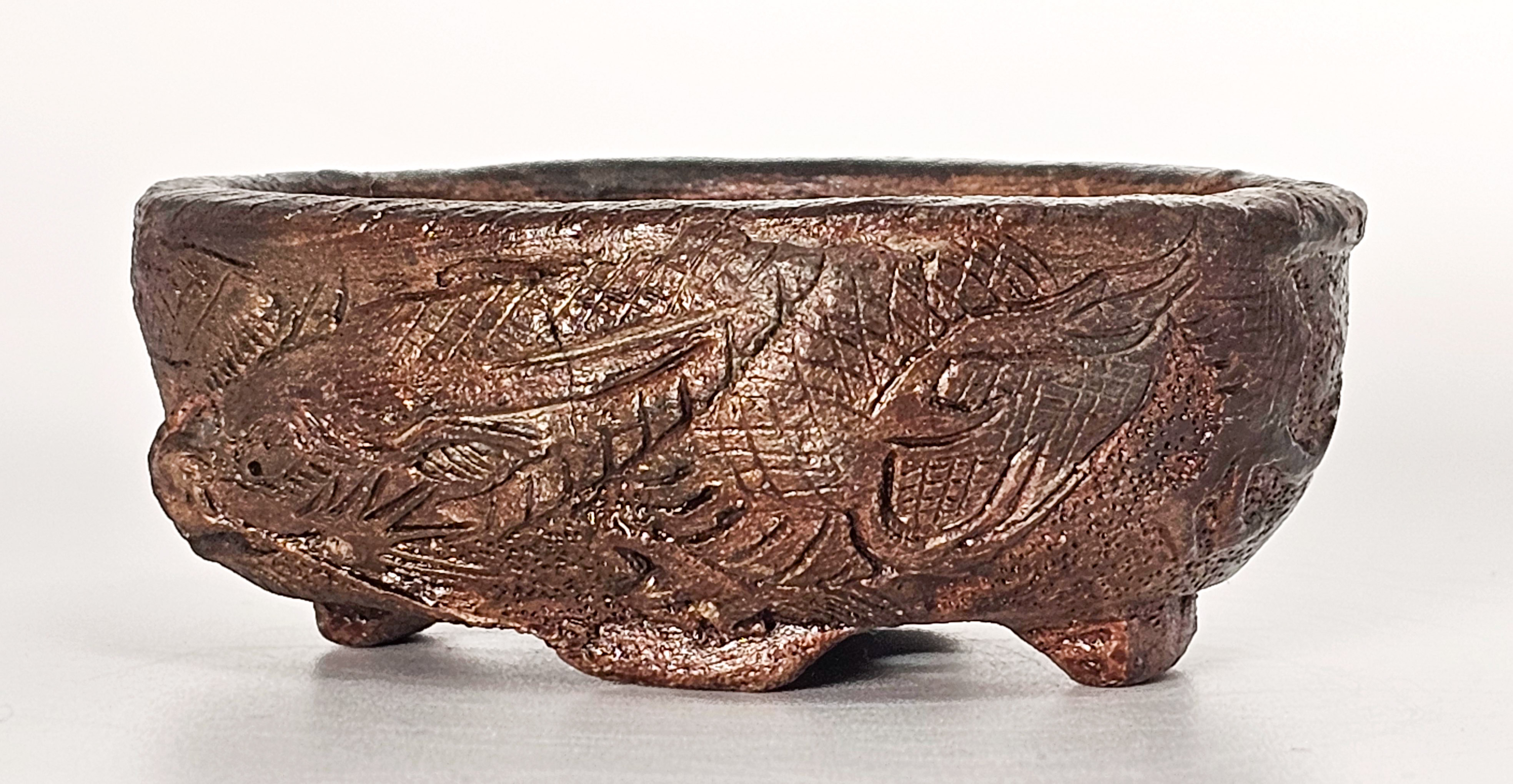 Bonsaischale Tani Ranzan Drachenschale Japan 7x5,4x2,8cm