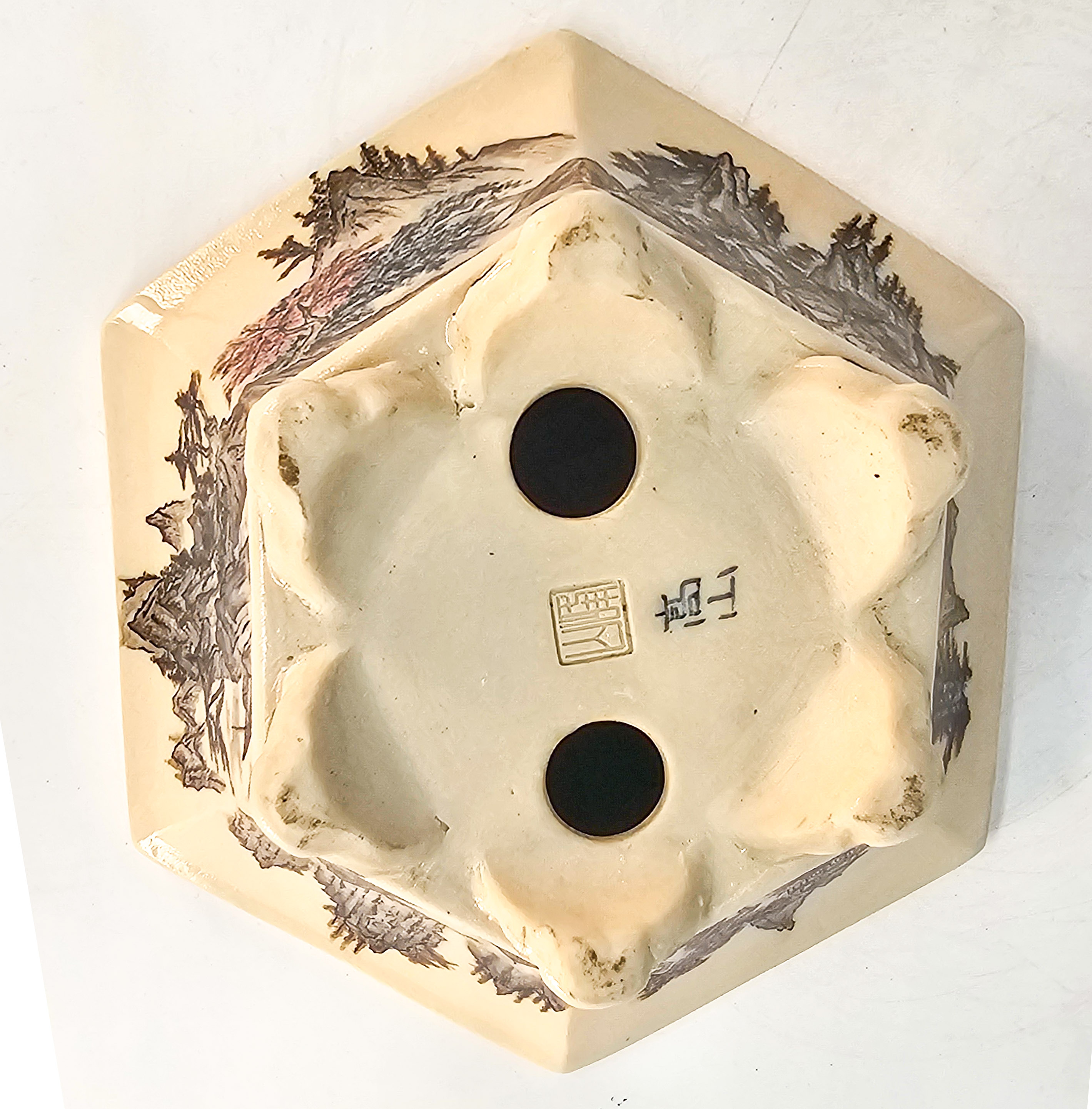 Bonsaischale Japan KouzanTakayama handbemalt 16x14x6,5cm