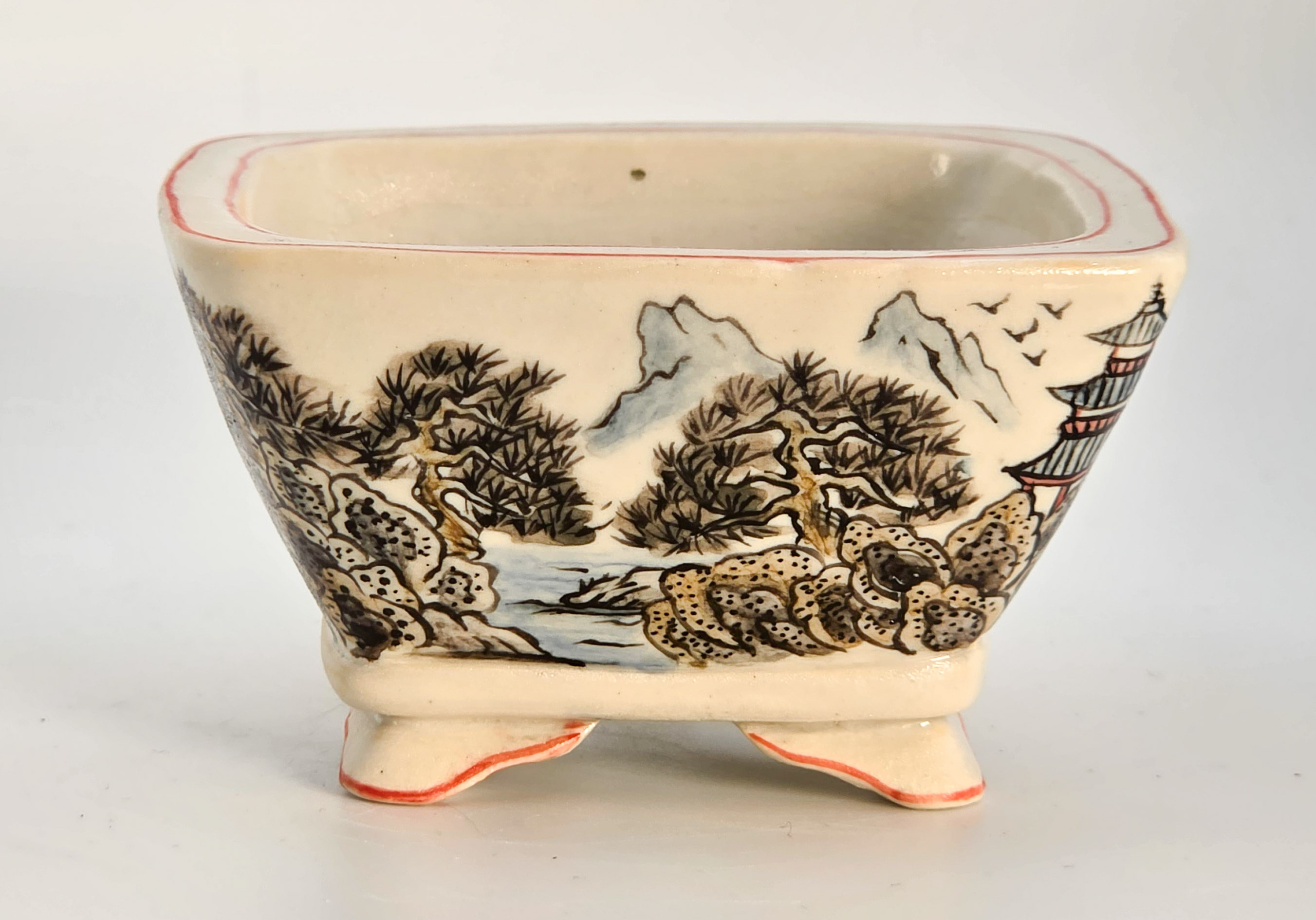 Bonsaischale Kouzan Takayama Japan handbemalt 8,3x4,7cm