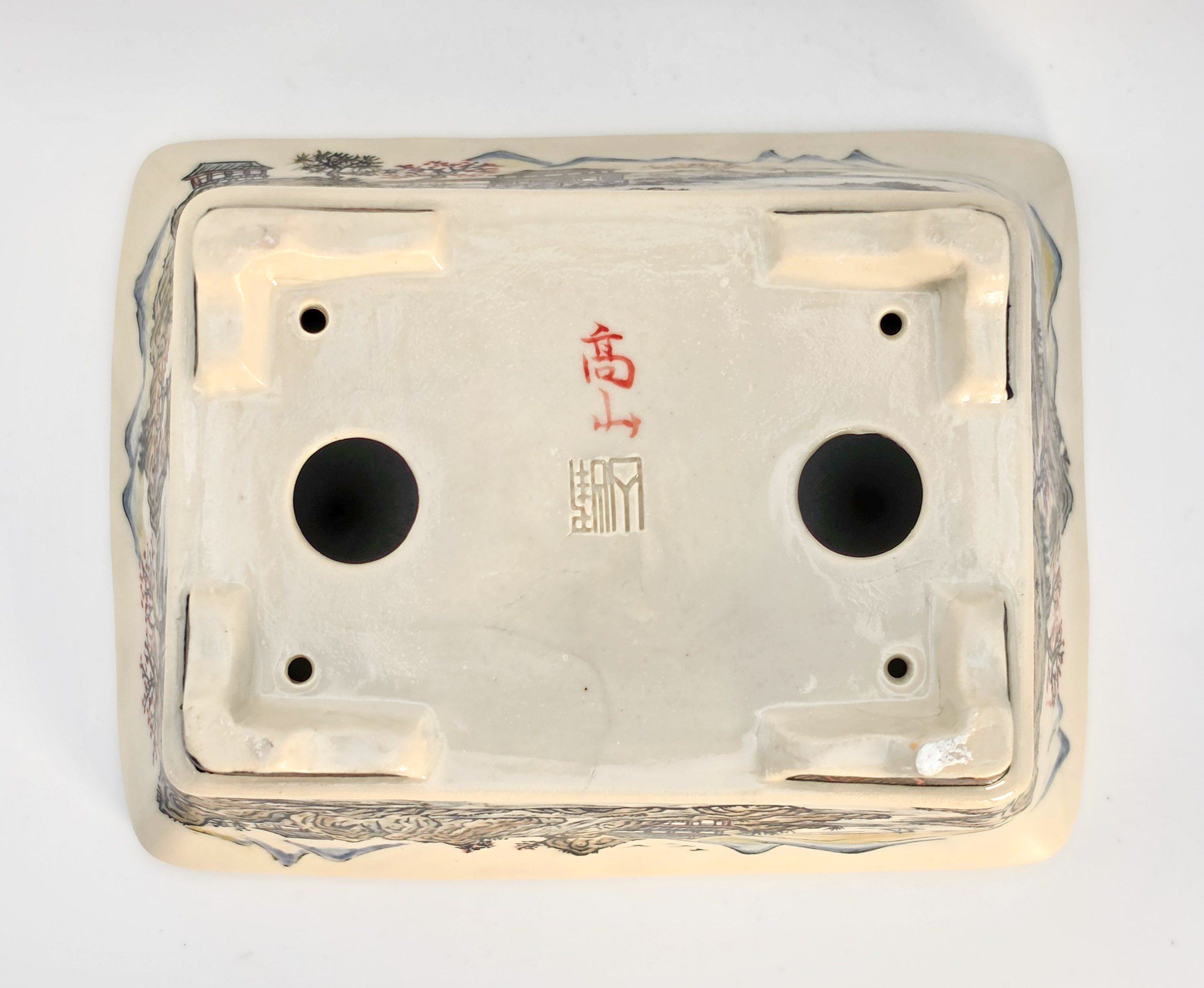 Bonsaischale Kouzan Takayama Japan handbemalt 14,2x11x5,8cm