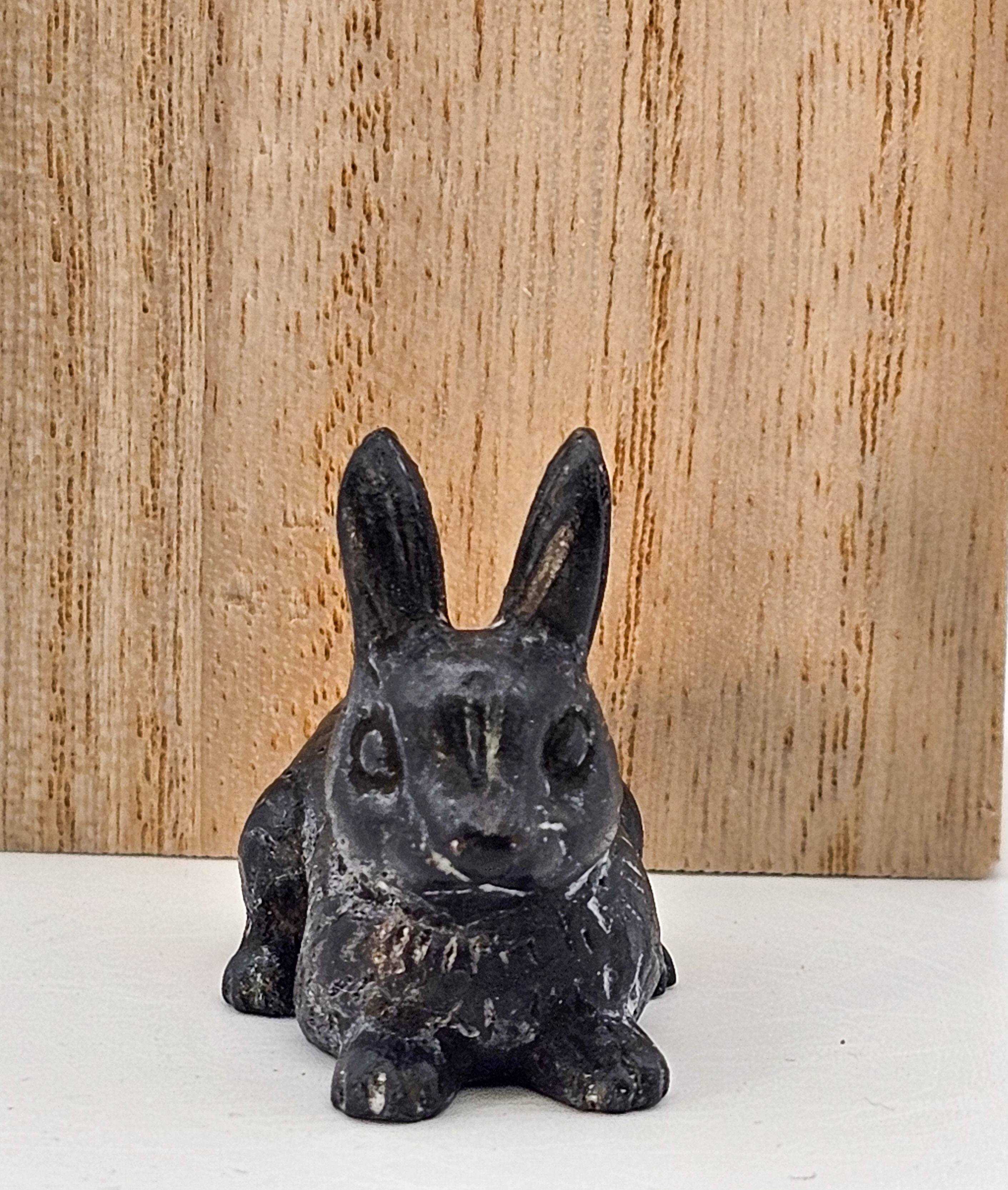 Japanisches Bronze-Tenpai – Hase mit Holzbox 3x2x3cm