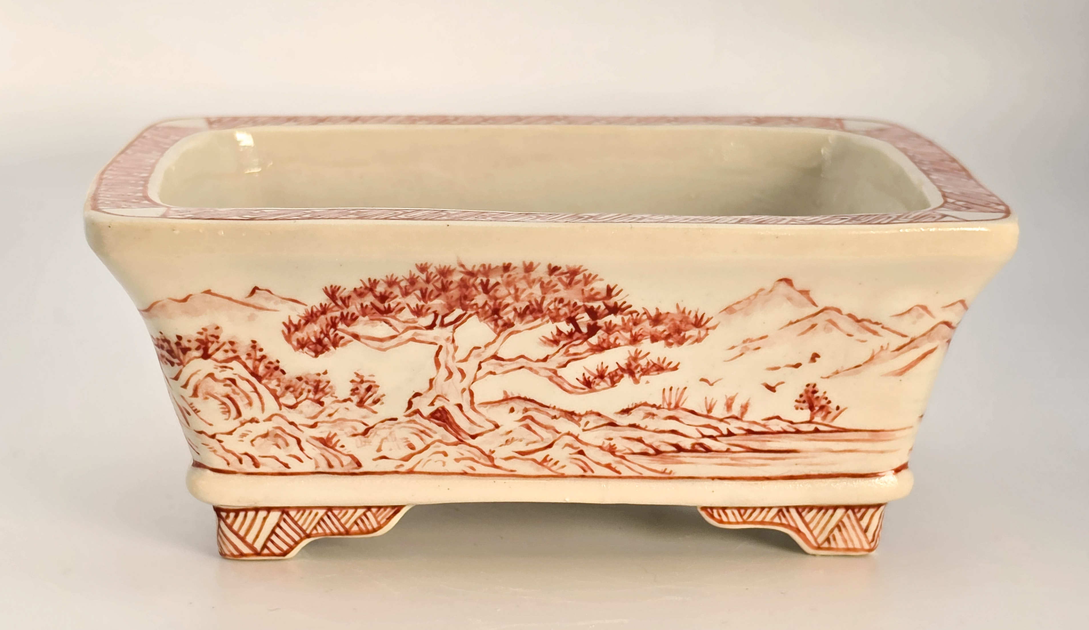 Bonsaischale Kouzan Takayama Japan handbemalt 14,5x11x5,7cm