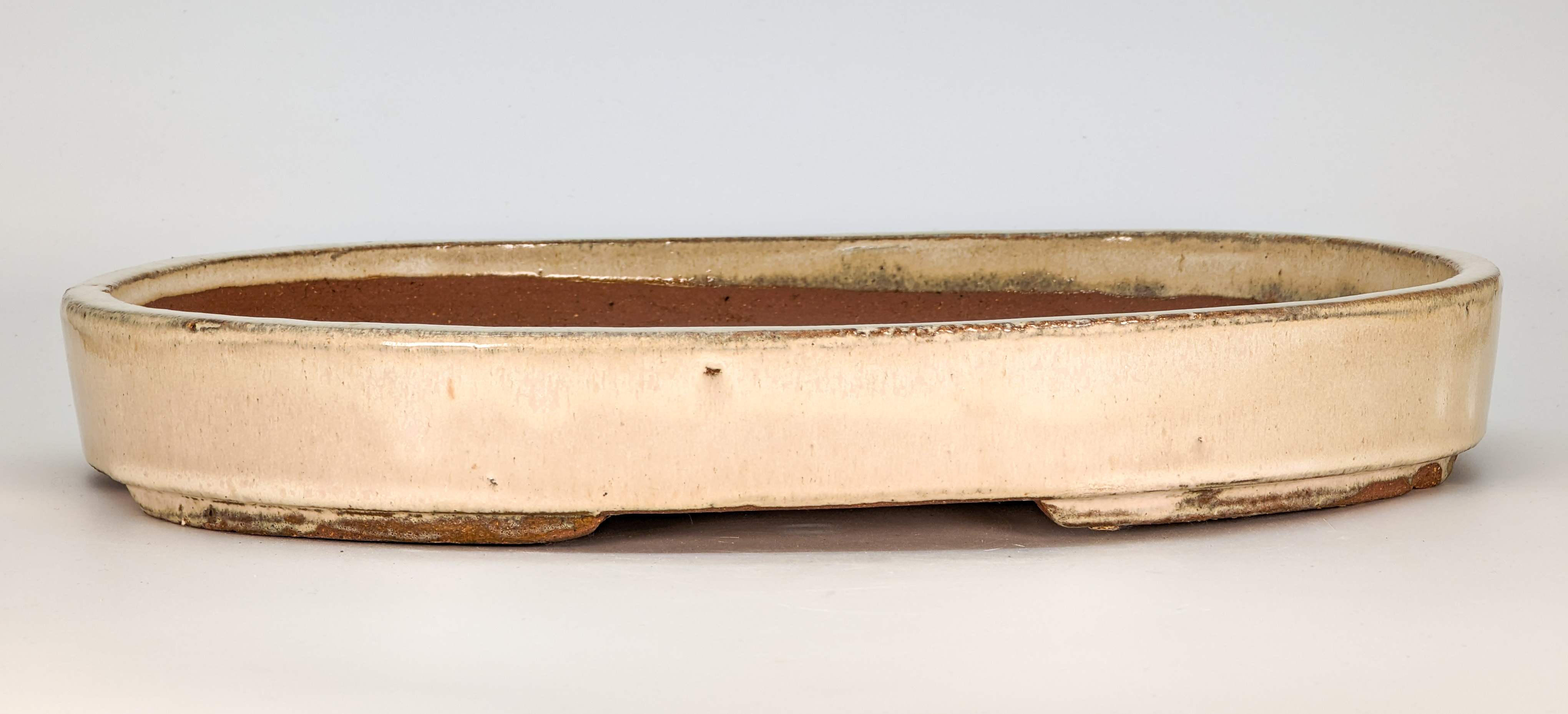 Bonsaischale - Ovale Schale 34x24x4.6 cm creme