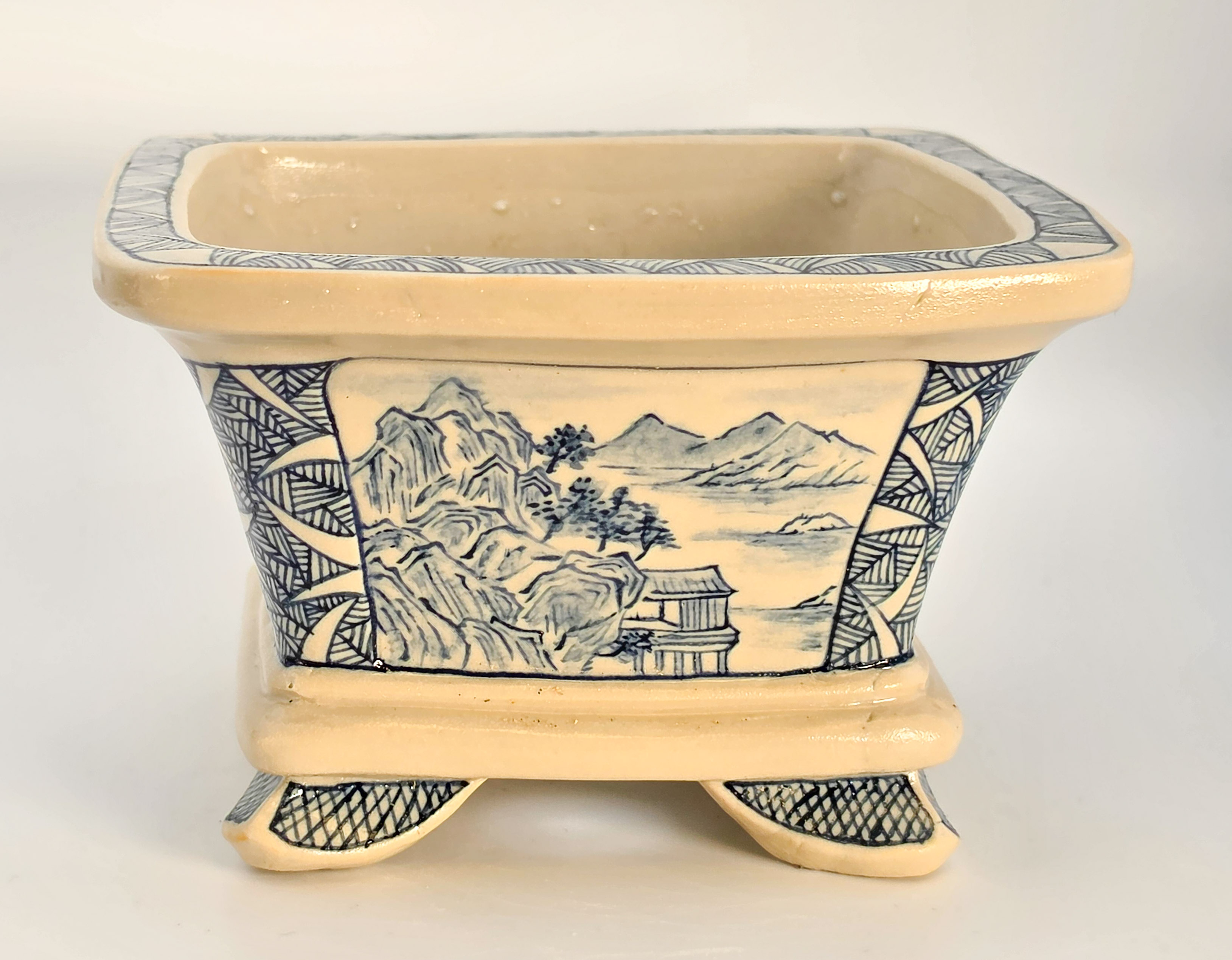 Bonsaischale Kouzan Takayama Japan handbemalt 12,5x7,5cm