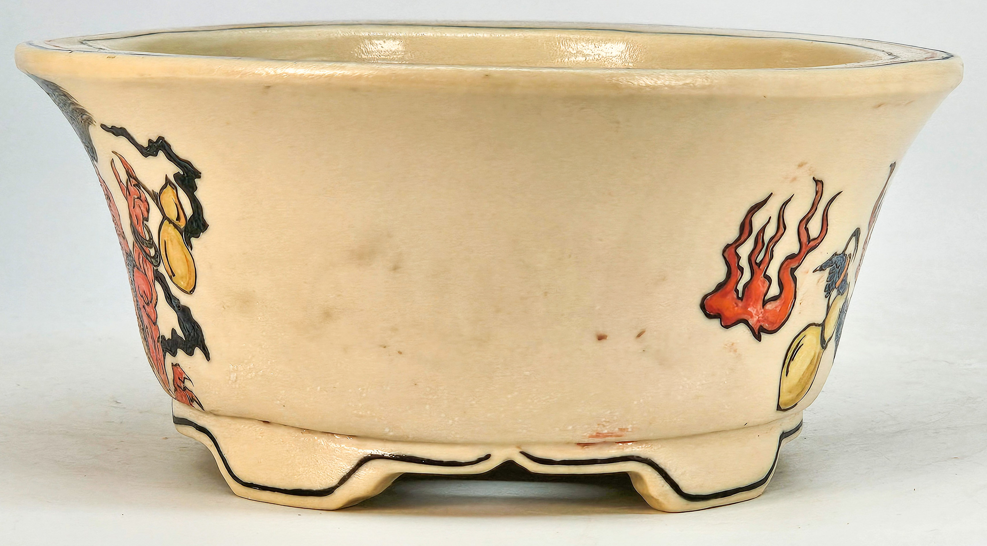 Bonsaischale Japan Kouzan Takayama handbemalt 15x13,5x6cm 