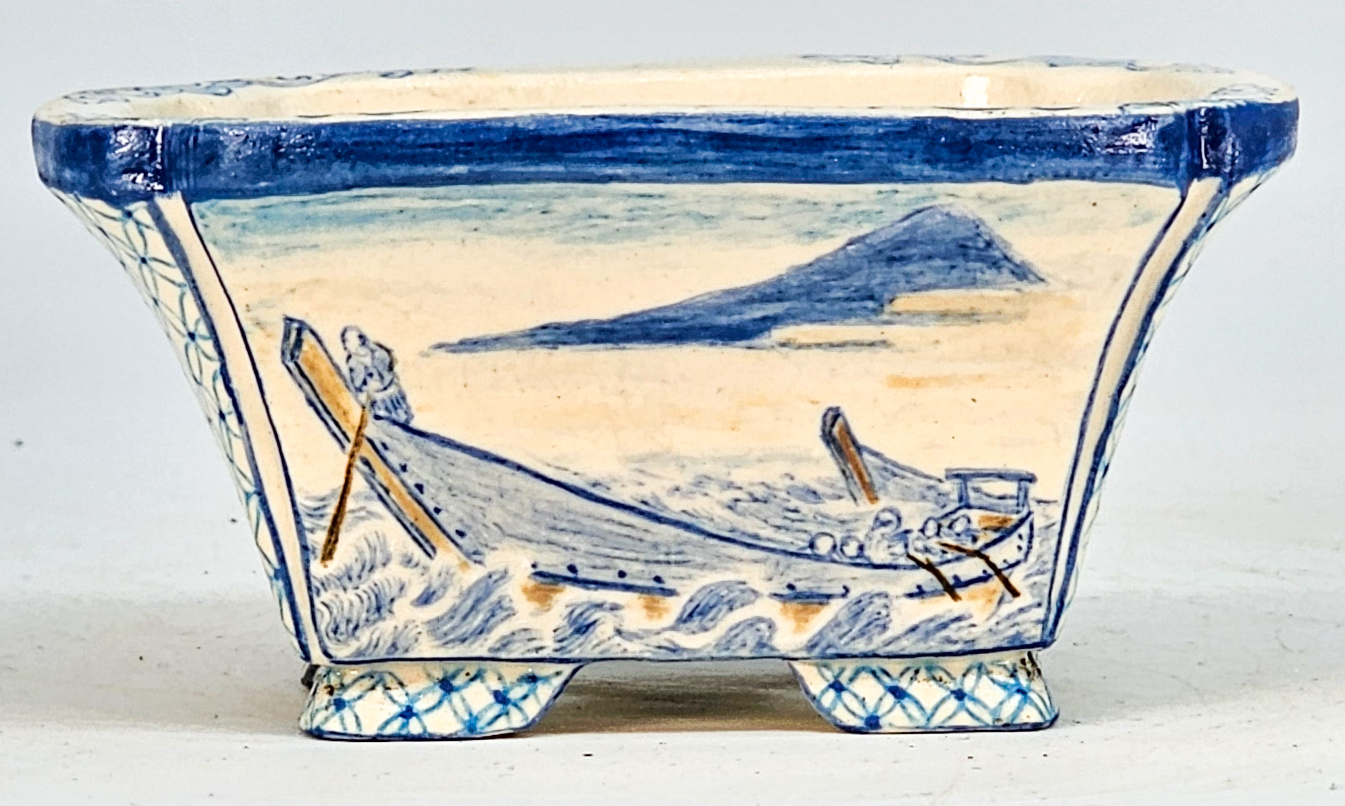 Bonsaischale Japan Syunsetu handbemalt 10x7,5x5cm