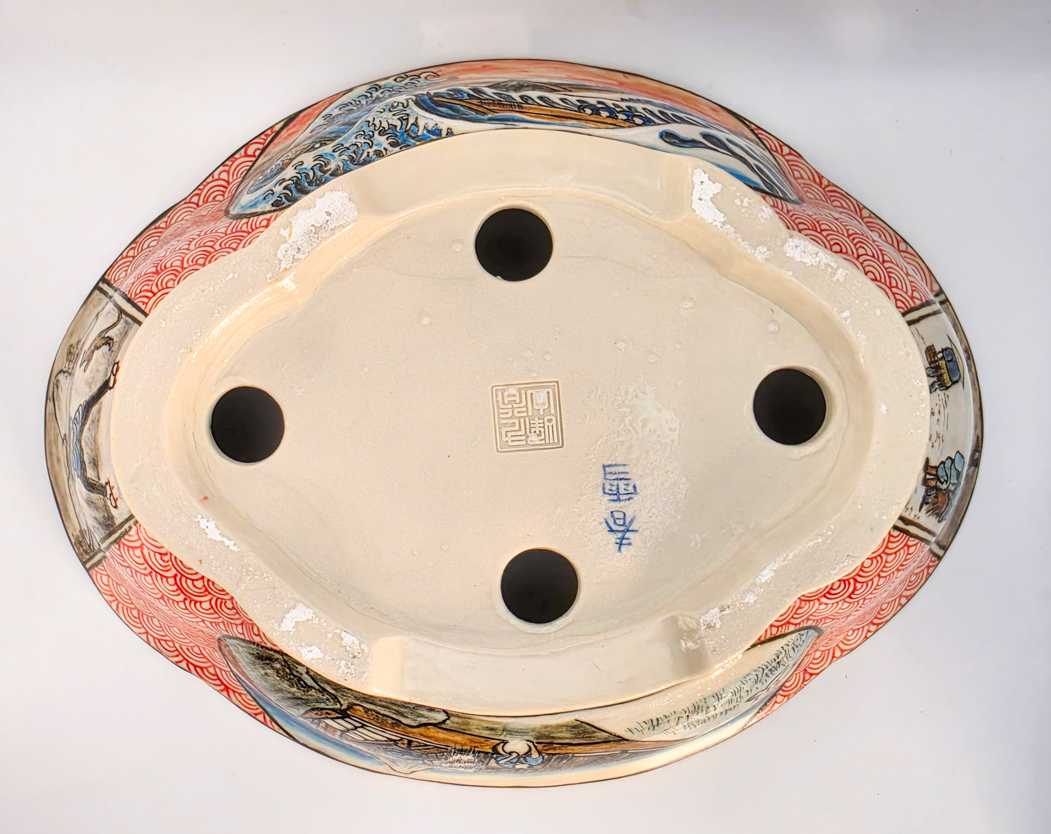 Bonsaischale Syunsetu Japan handbemalt 22,5x17,5x6cm