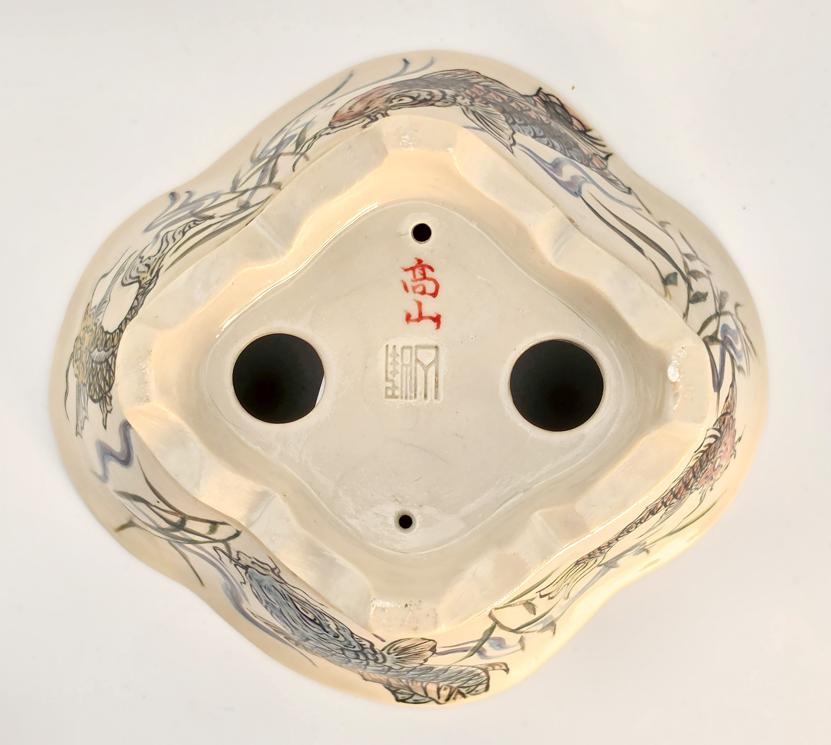 Bonsaischale Kouzan Takayama Japan handbemalt 14x13x6cm