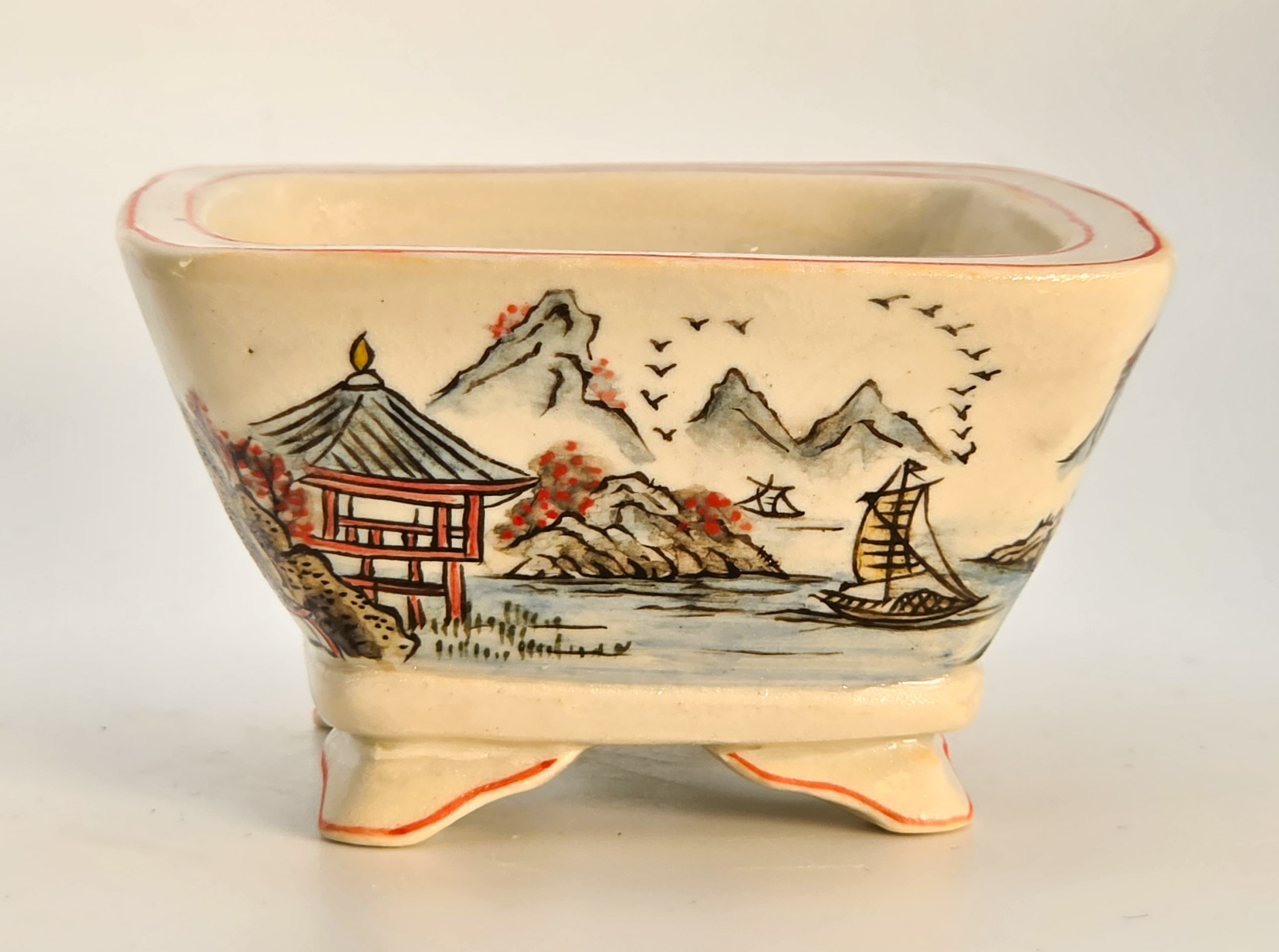 Bonsaischale Kouzan Takayama Japan handbemalt 8,3x4,7cm