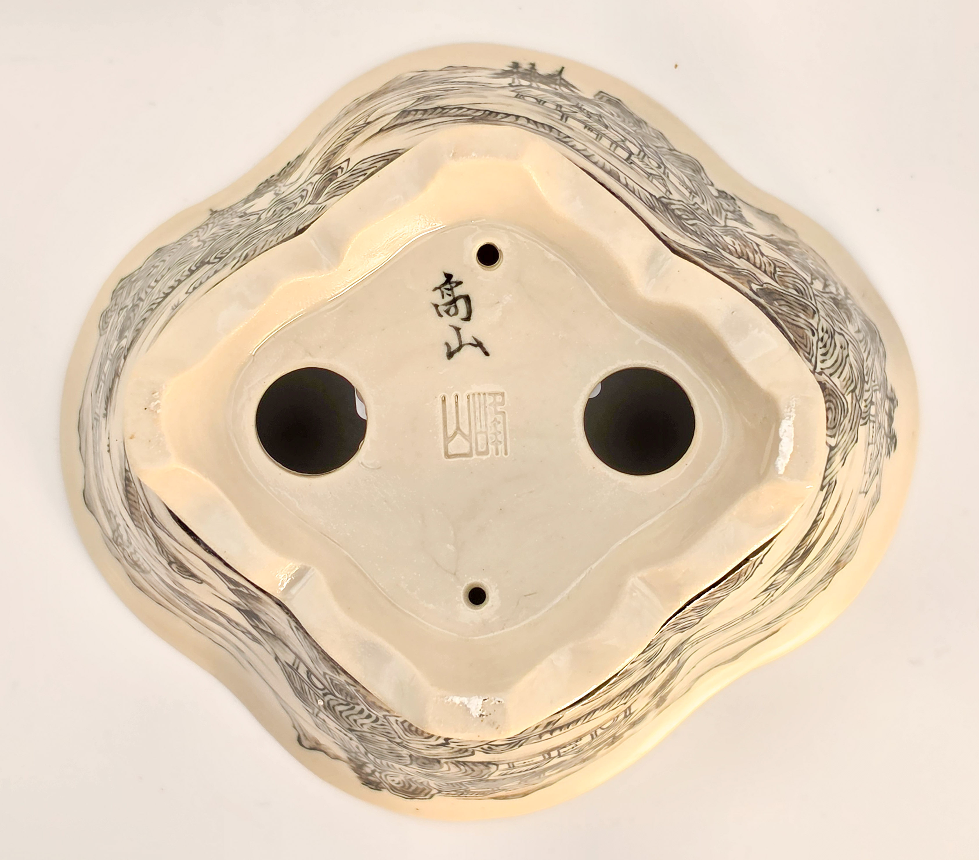 Bonsaischale Kouzan Takayama Japan handbemalt 14x13x6,2cm