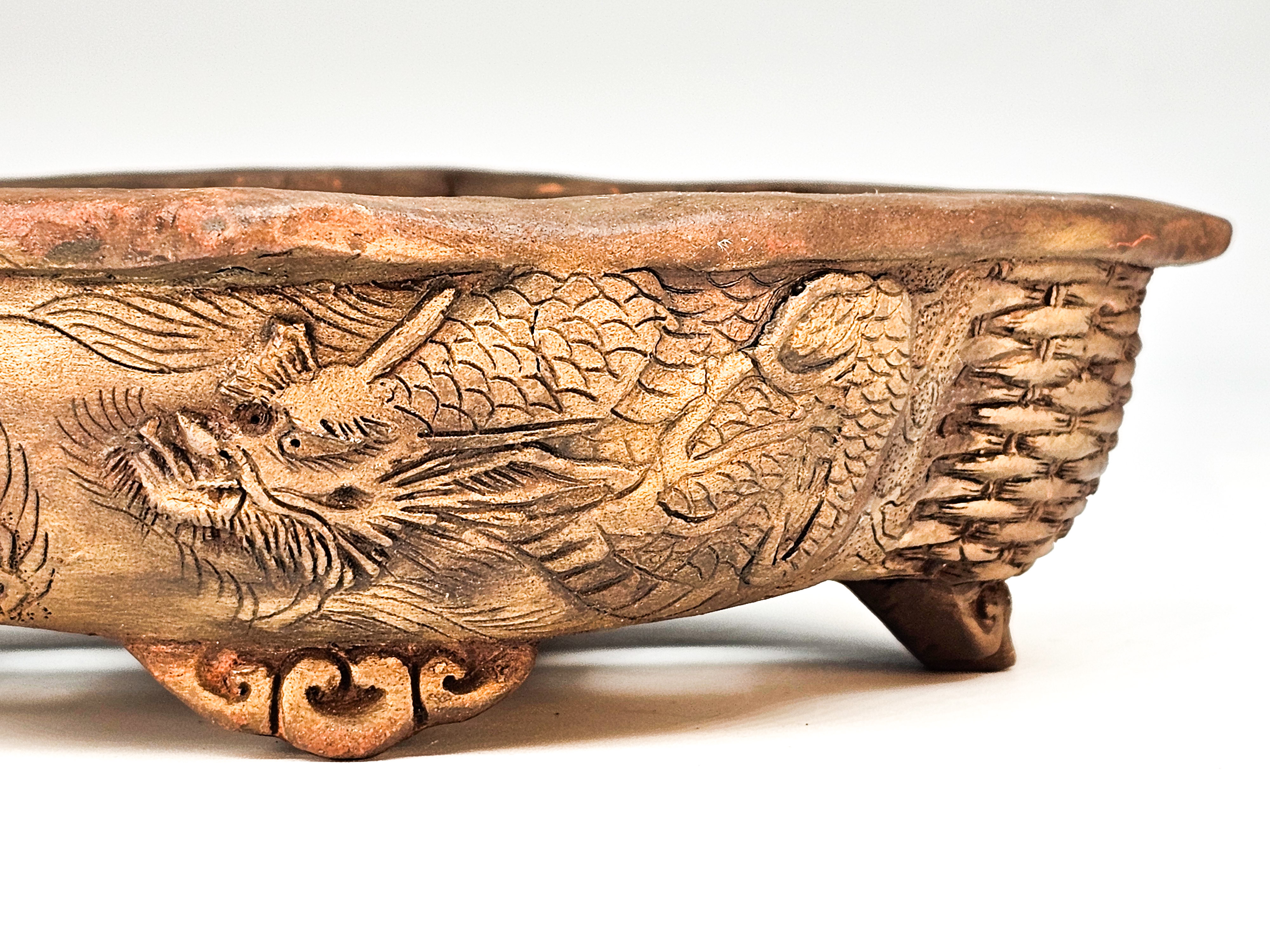 Bonsaischale Tani Ranzan Drachenschale Japan 19,5x16,5x5,5cm 