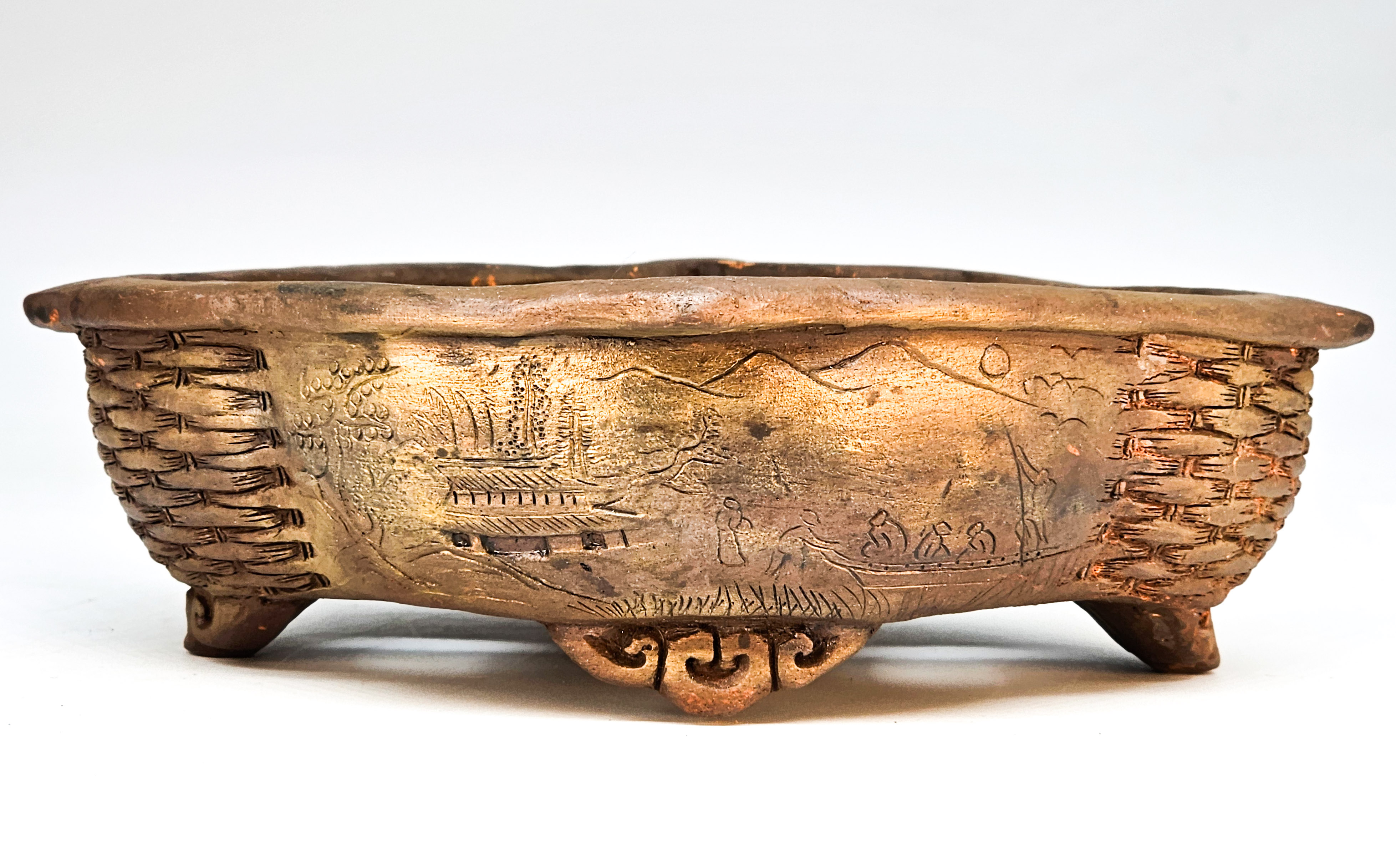 Bonsaischale Tani Ranzan Drachenschale Japan 19,5x16,5x5,5cm 