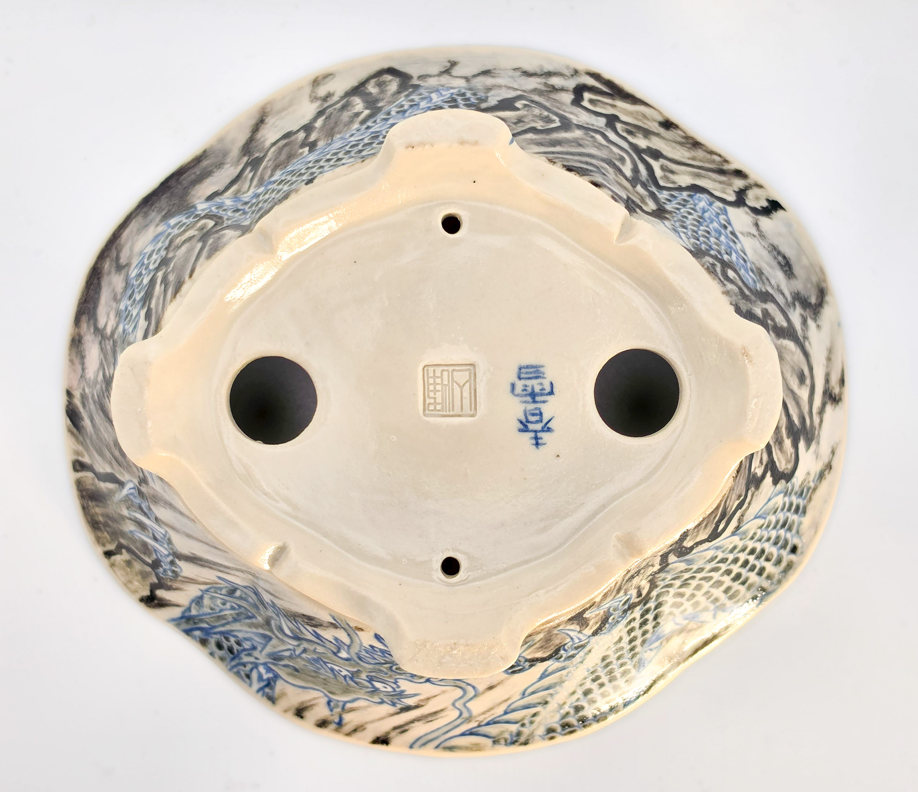 Bonsaischale Syunsetu Japan handbemalt 15,5x14x4,8cm