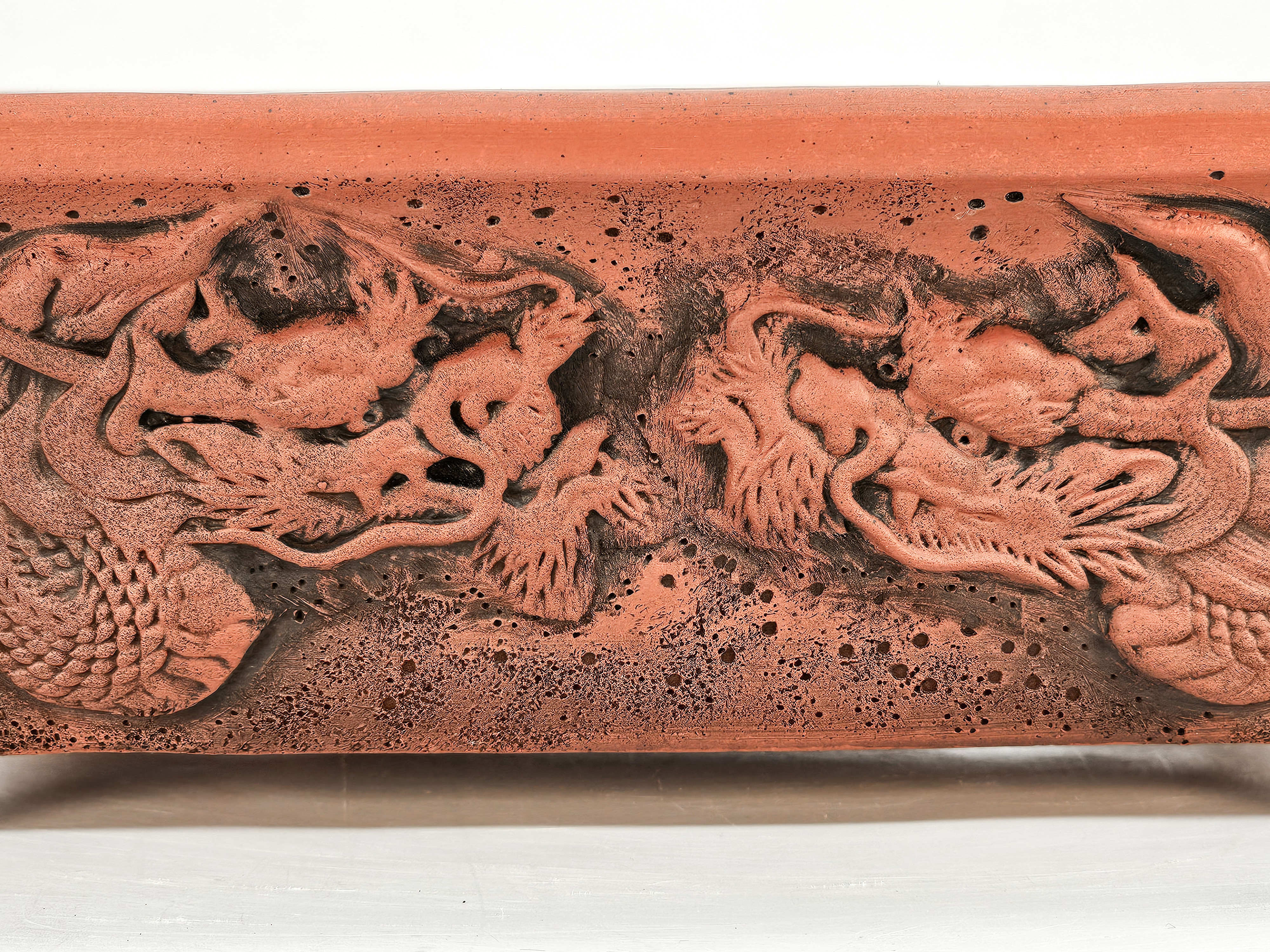 Bonsaischale Kakuzan Tokoname Drachenschale 23,5x18,5x8cm
