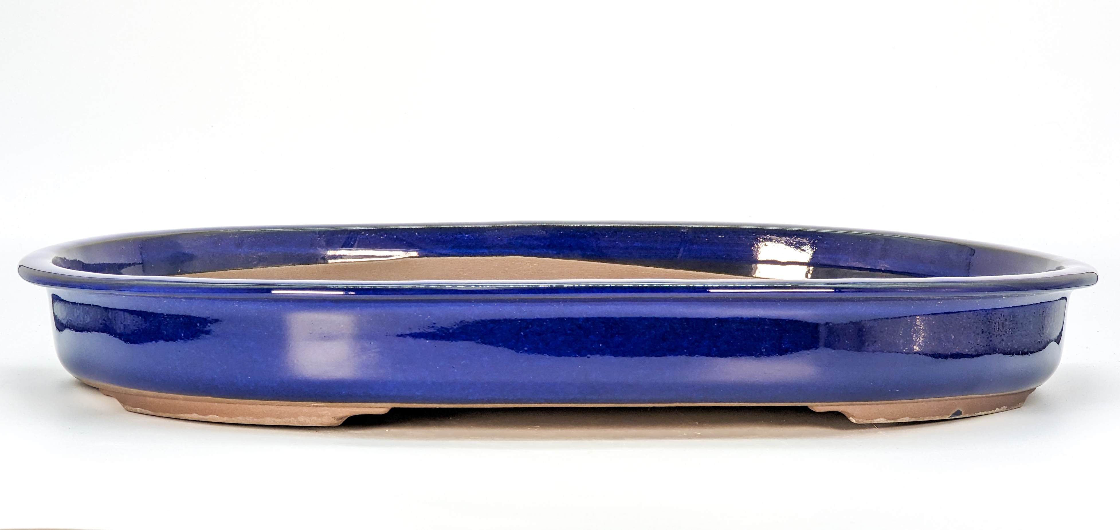Bonsaischale - Ovale Schale 44x35x6 cm blau