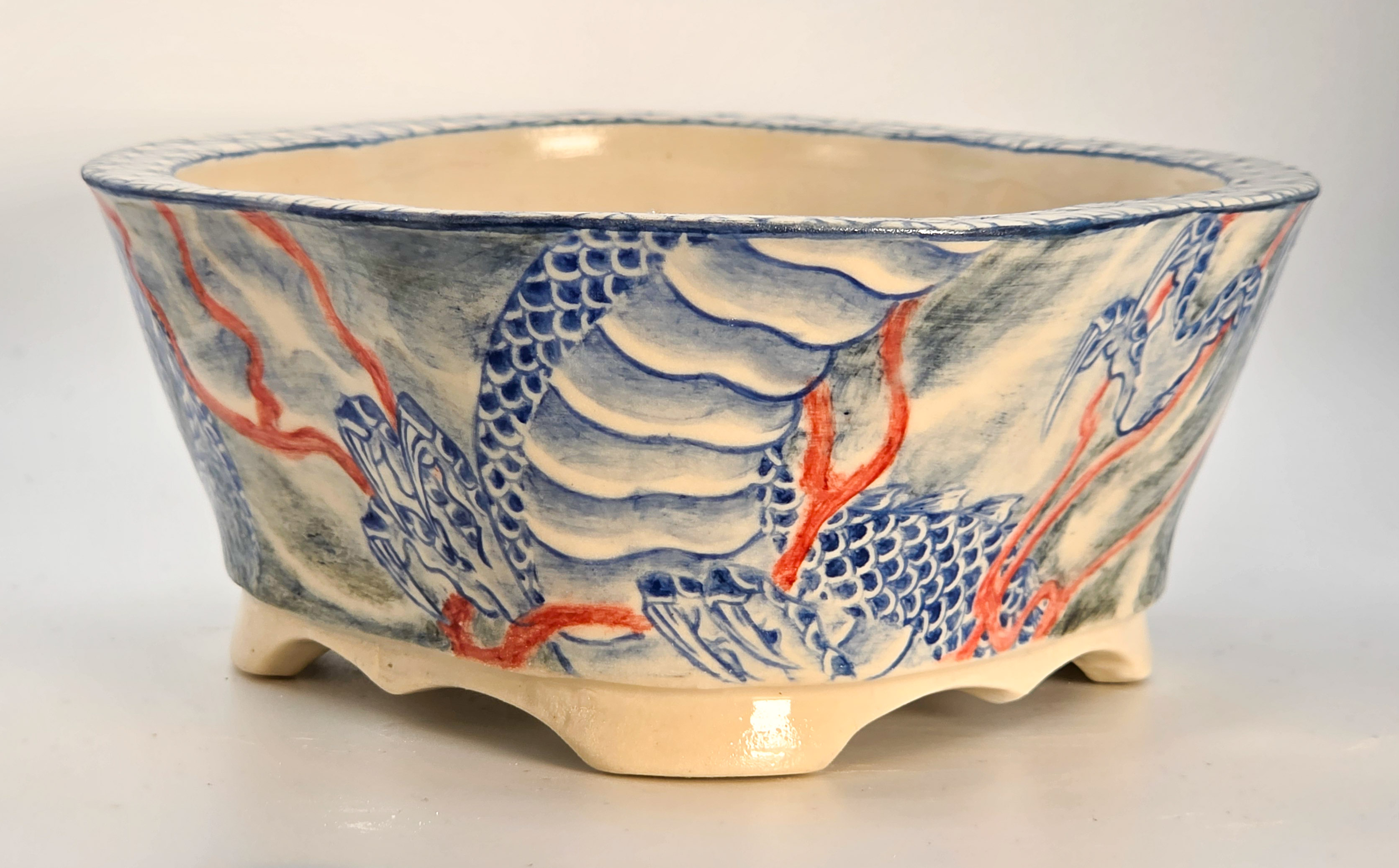 Bonsaischale Syunsetu Japan handbemalt 17x14,5x6cm