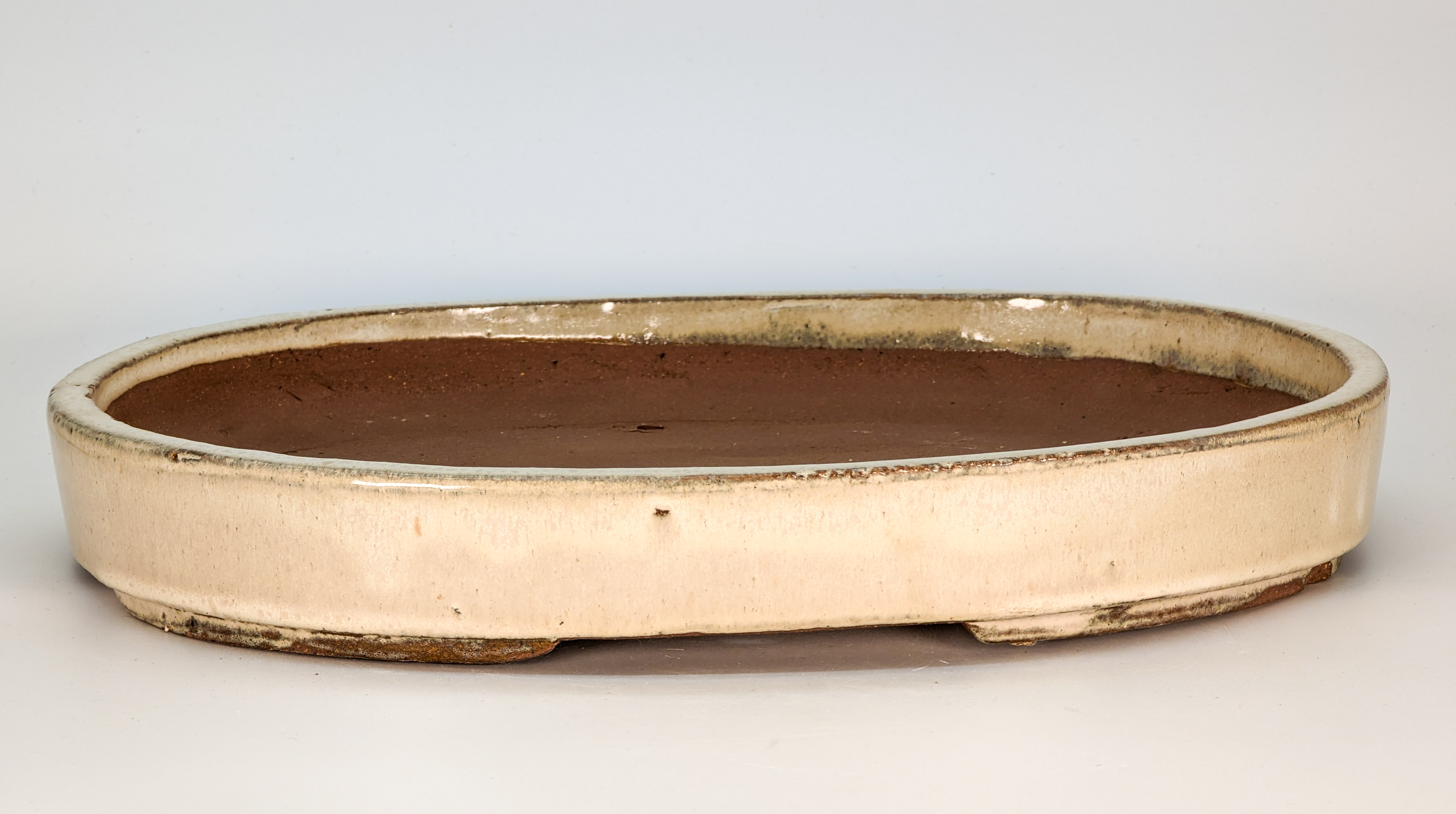 Bonsaischale - Ovale Schale 34x24x4.6 cm creme