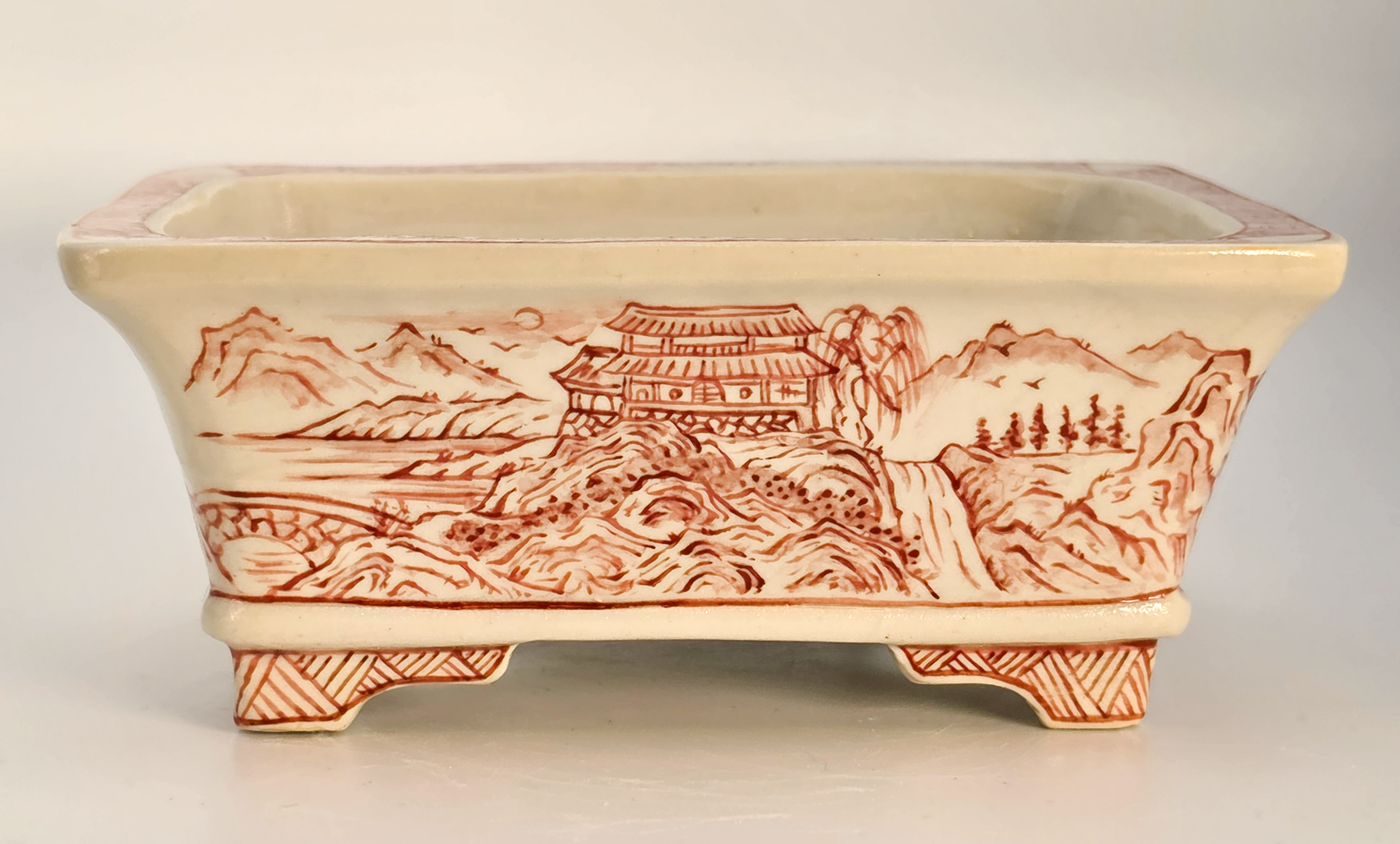 Bonsaischale Kouzan Takayama Japan handbemalt 14,5x11x5,7cm