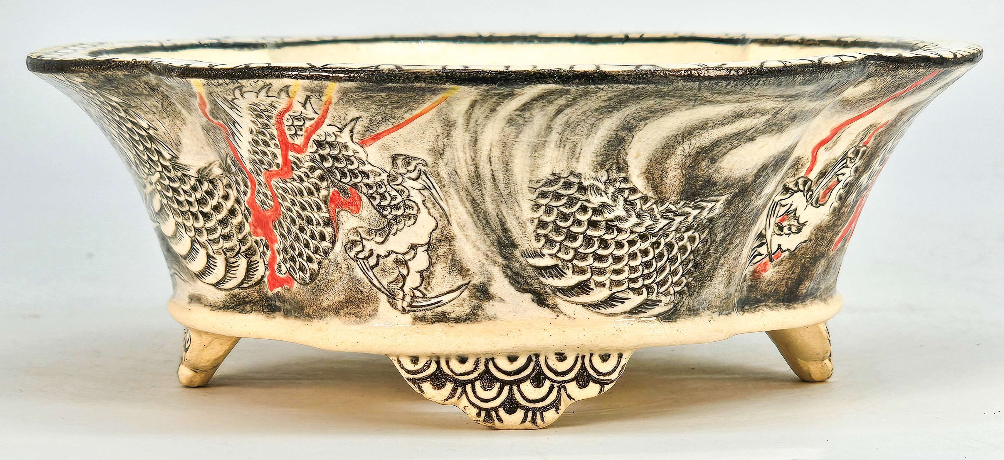 Bonsaischale Japan Syunsetu handbemalt 18x16x6cm