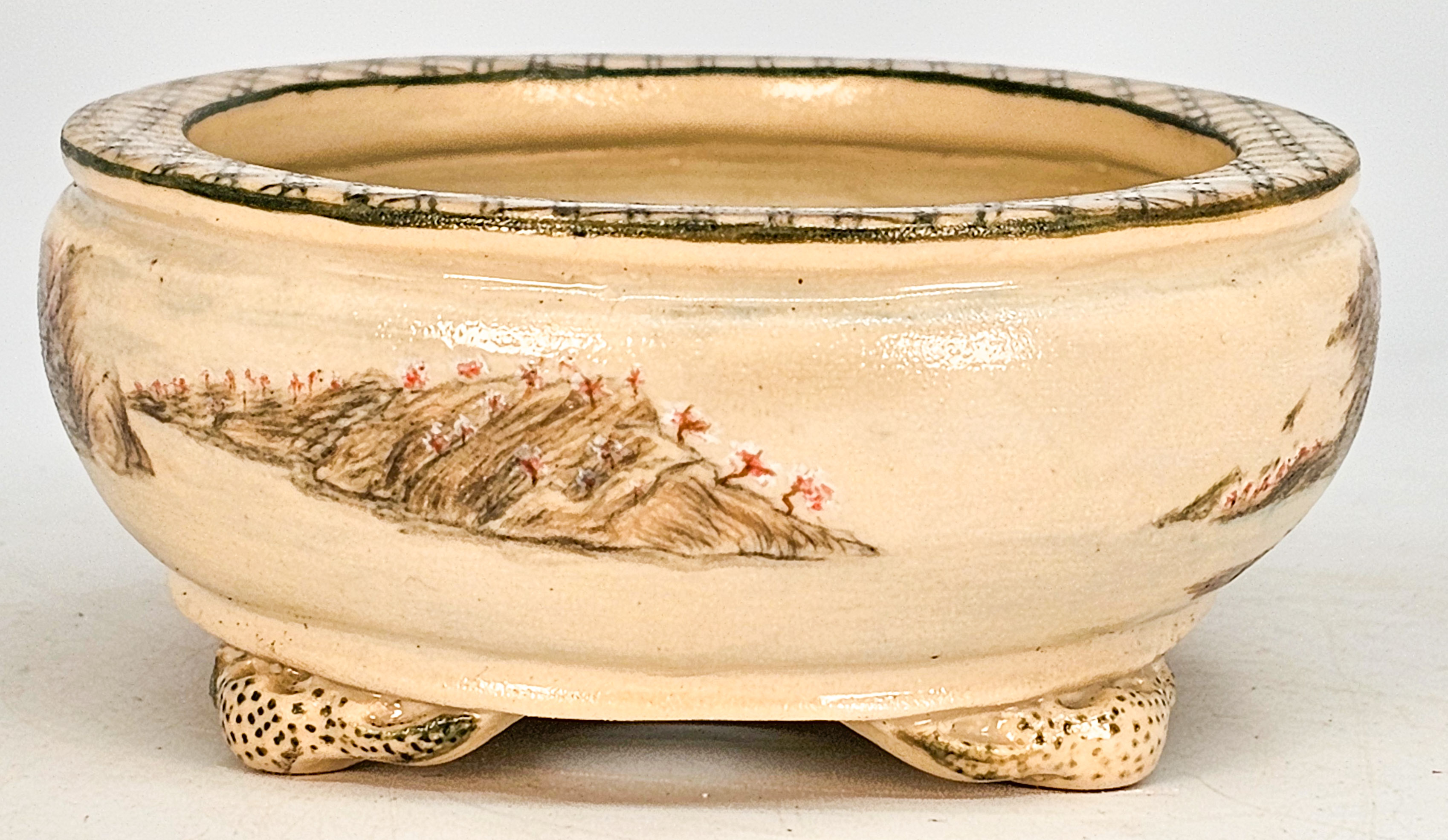 Bonsaischale Japan Syunsetu handbemalt 12x10x4,5cm