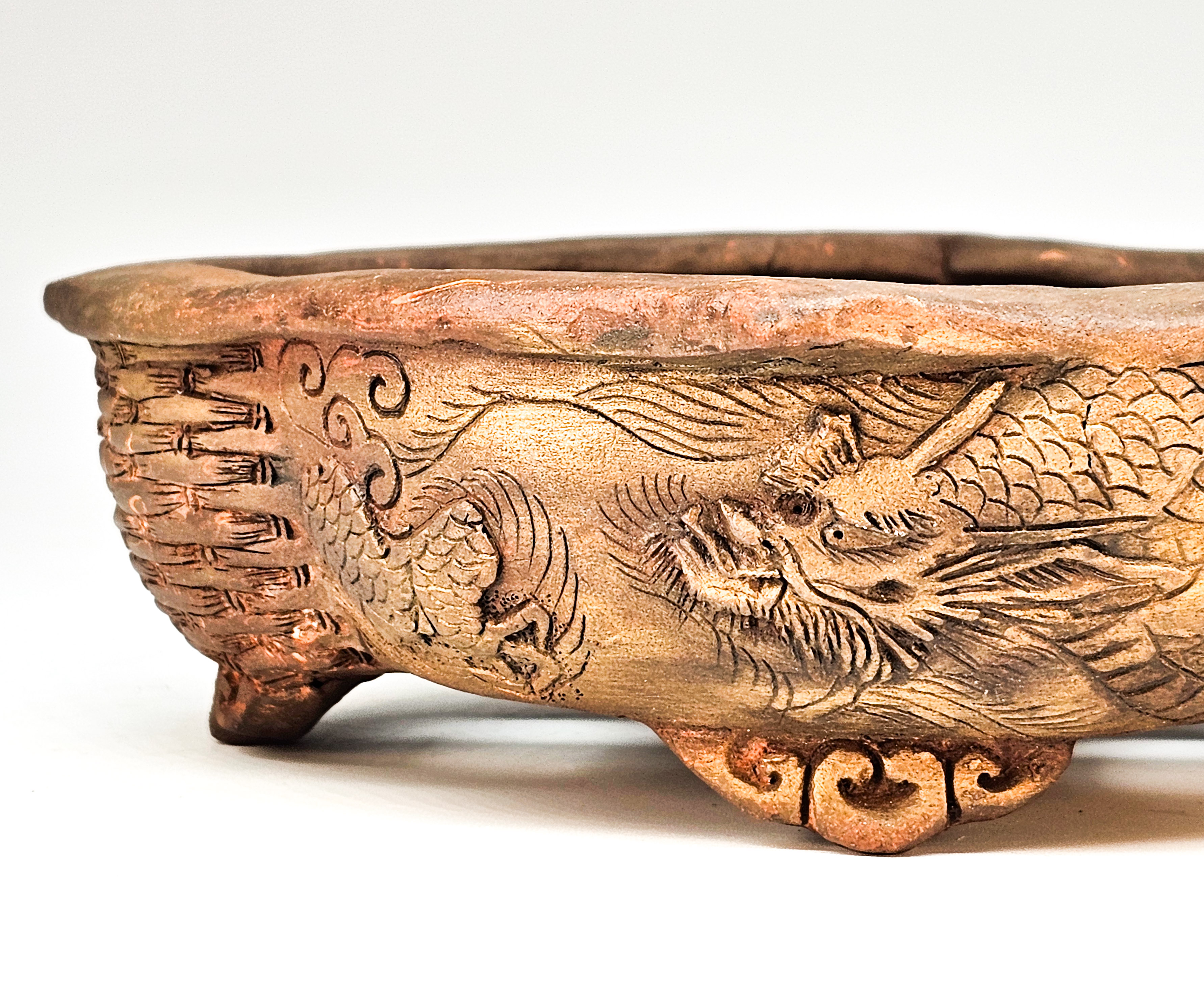 Bonsaischale Tani Ranzan Drachenschale Japan 19,5x16,5x5,5cm 